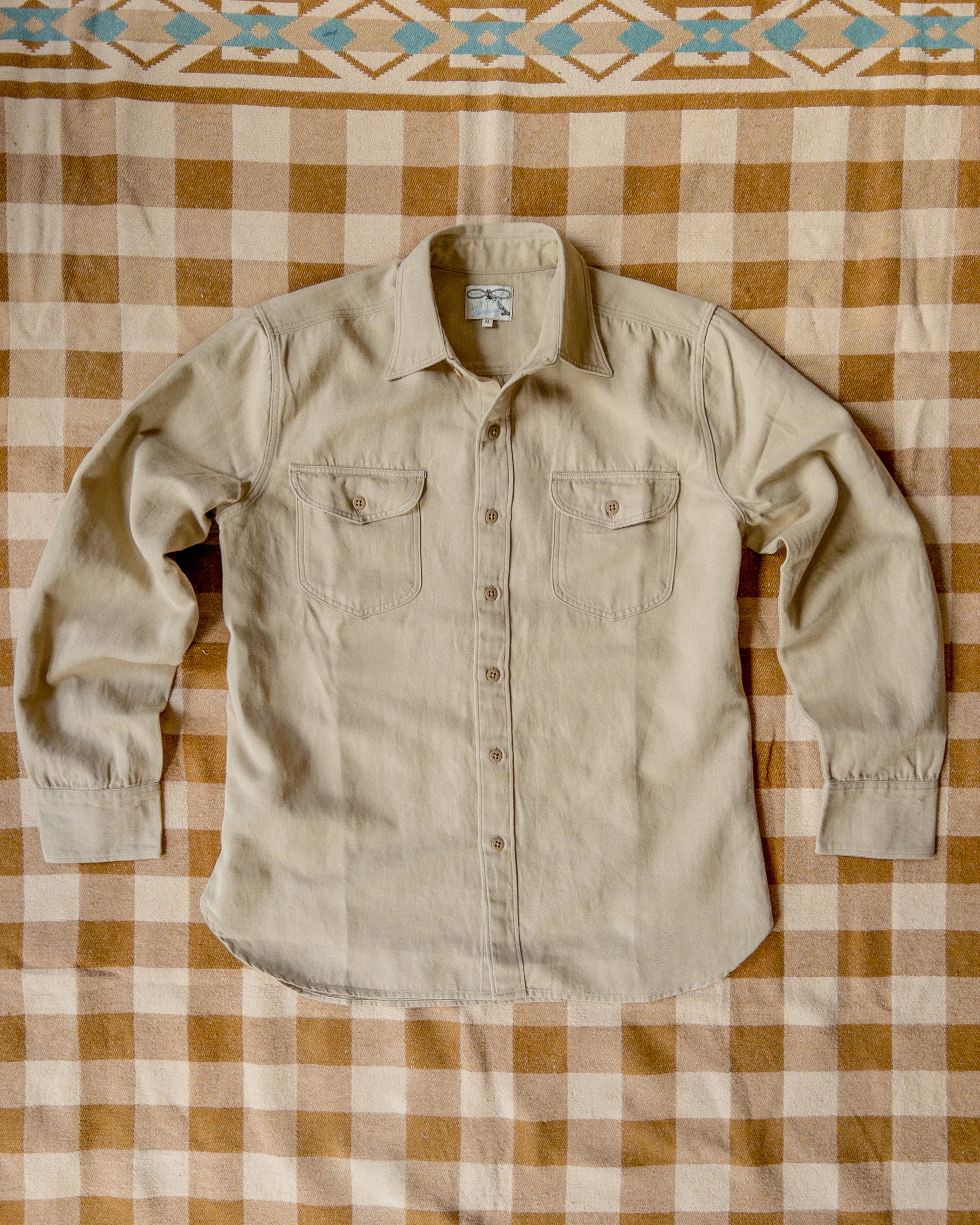 Cotton/Linen Twill Officer's Shirt - Camp Khaki – Wythe New York