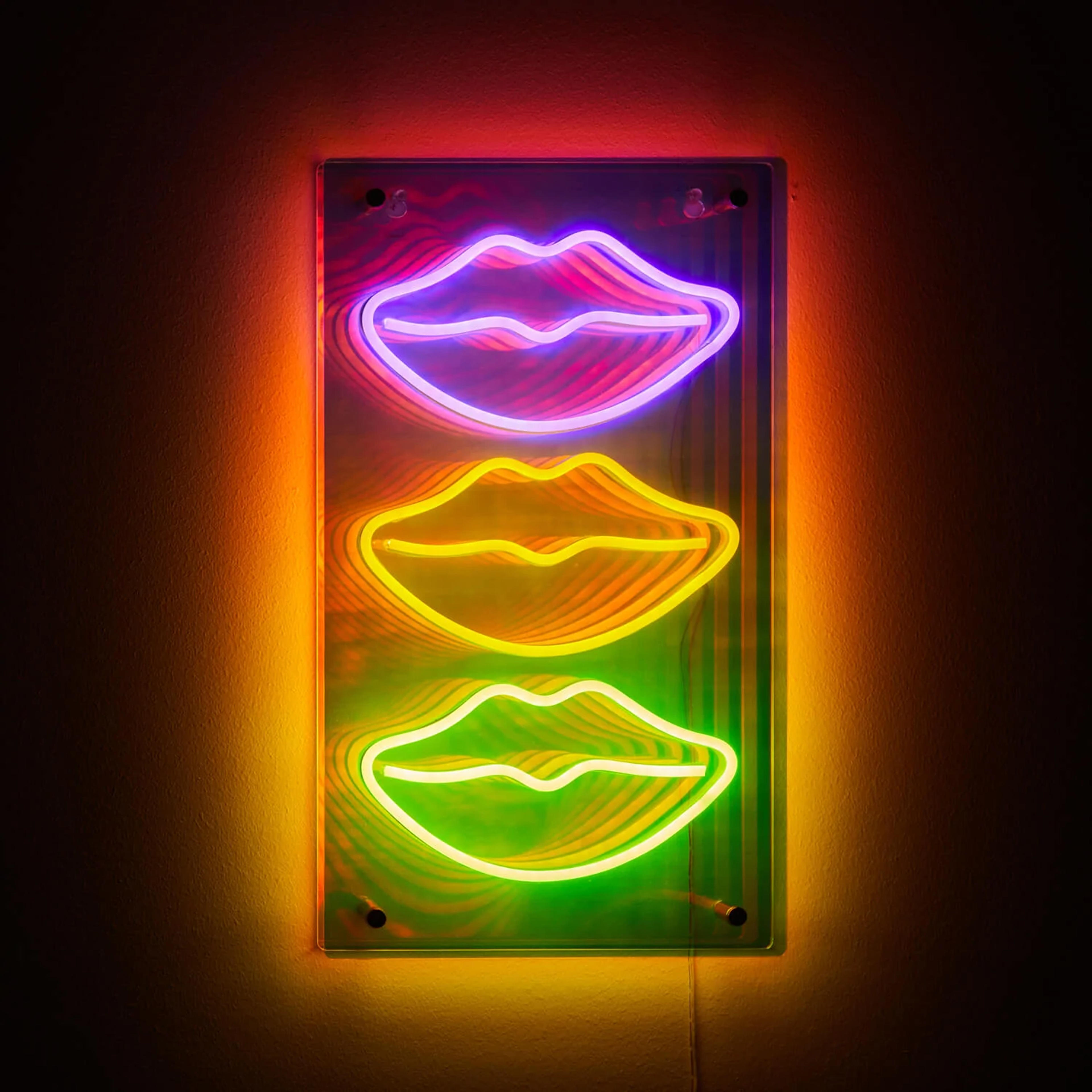 Stacked Lips Neon Sign - Default Title - Dormify