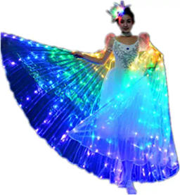 Amazon.com: Adult Dance Performance Costume LED Light Belly Dance Wings Isis Wings Carnival Halloween Glow Costume Distribution Stick (57inch for Adult, Five Colored Lights) : Clothing, Shoes & Jewelry