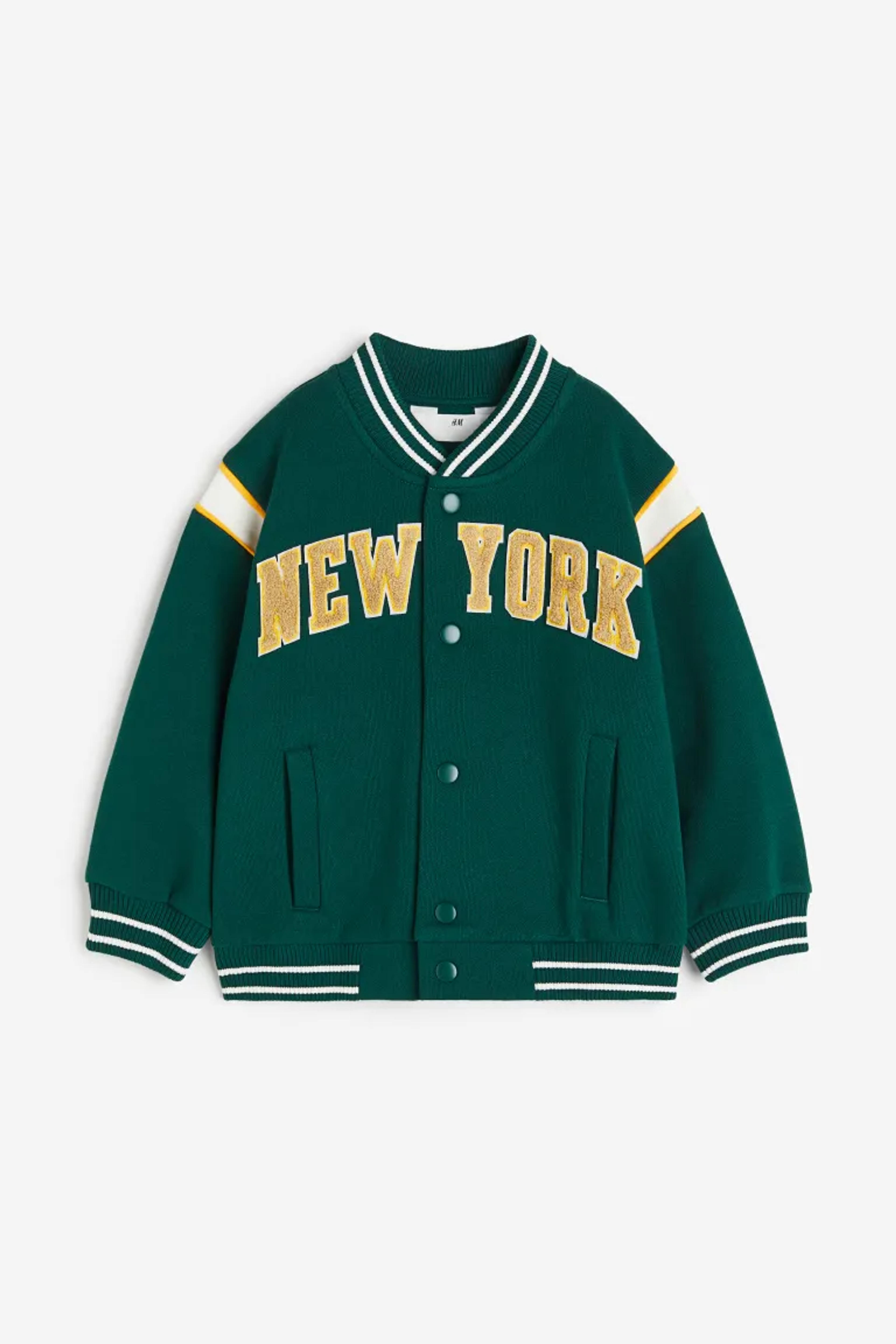 Oversized Baseball Jacket - Green/New York - Kids | H&M US