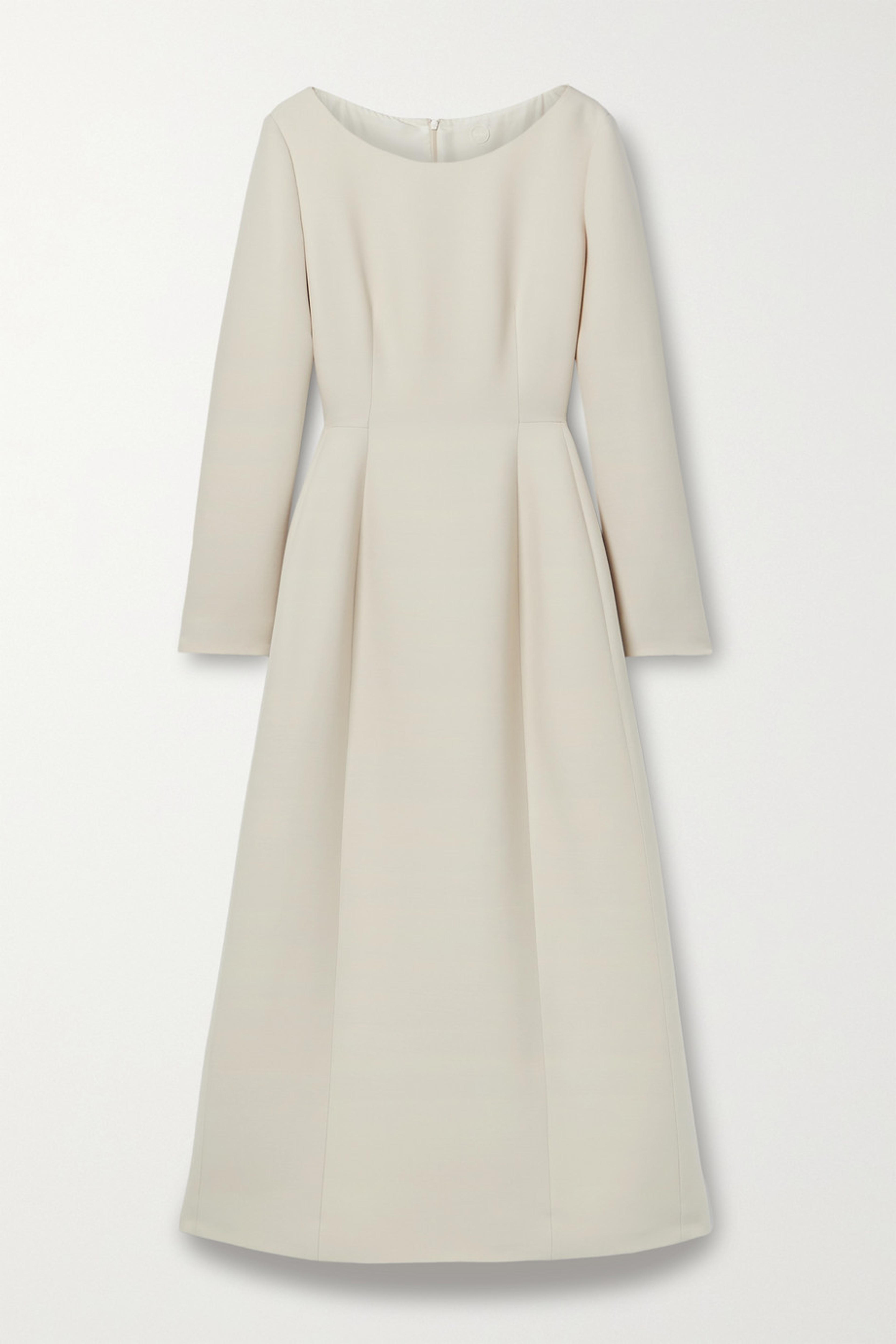 Ivory Lilibet wool and silk-blend crepe midi dress | THE ROW | NET-A-PORTER