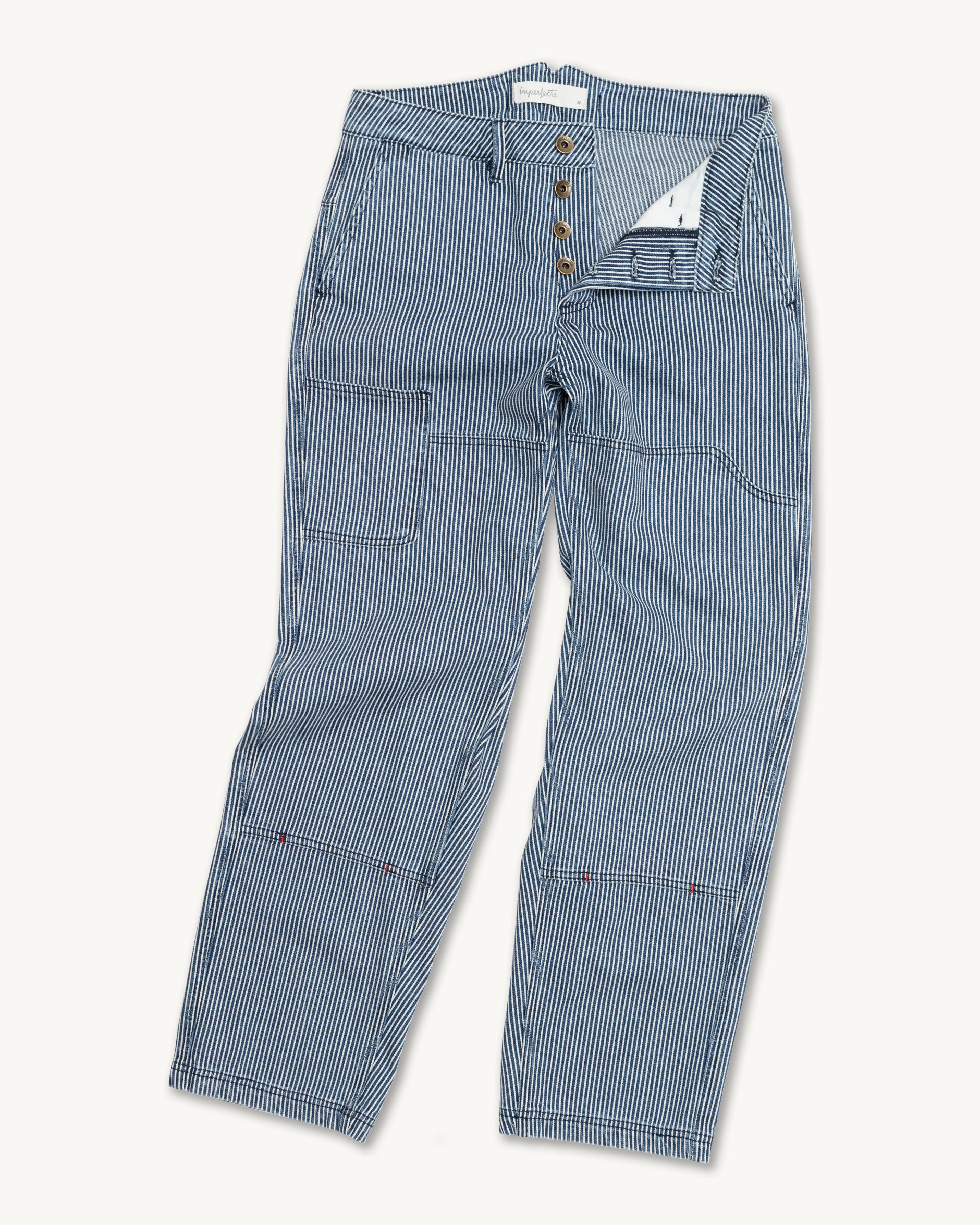 Courier Pant in Indigo Hickory Stripe | Original Wash - 32 / 32