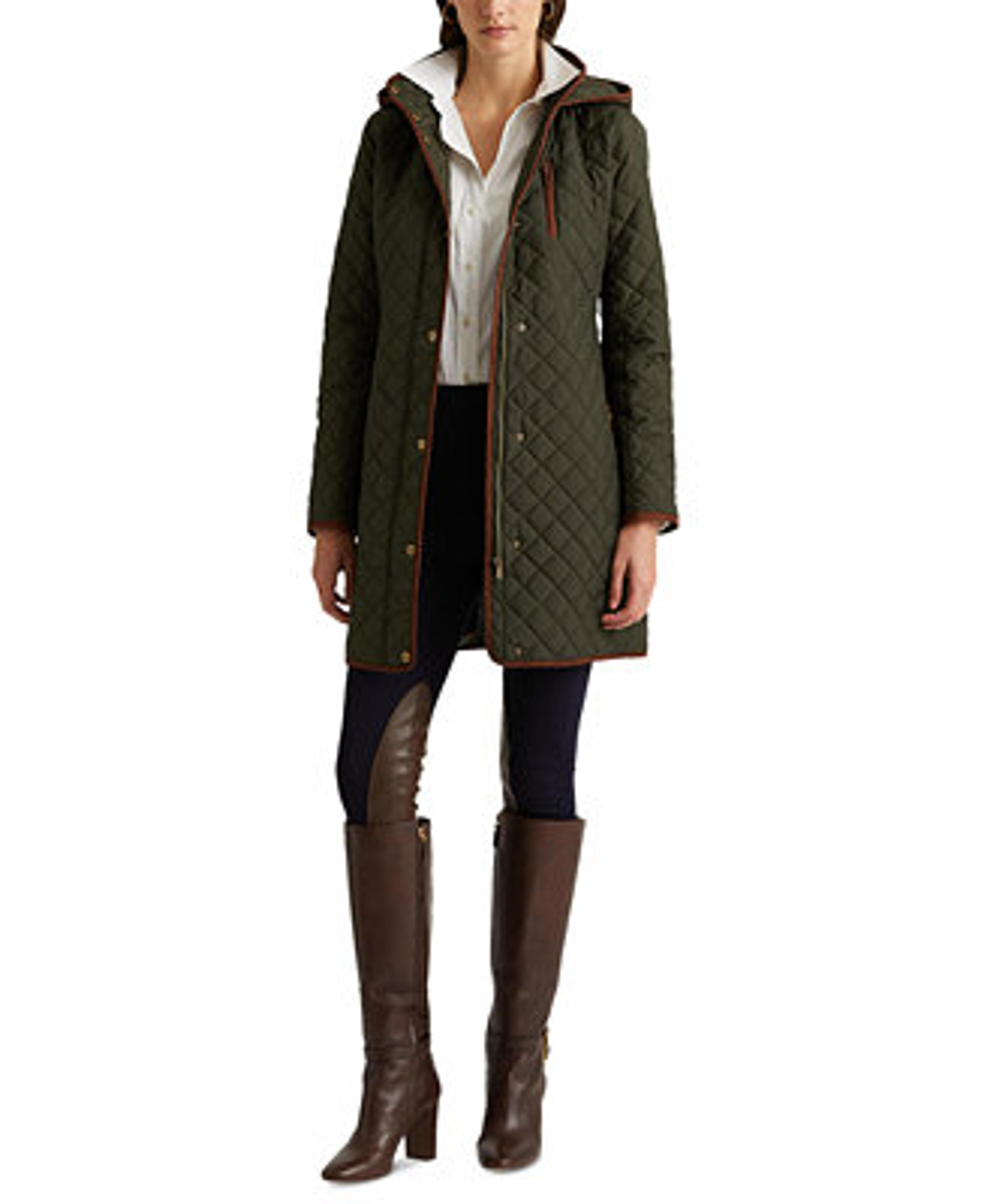 Lauren Ralph Lauren Women's Faux-Suede-Trim Quilted Coat, Created for Macy's & Reviews - Coats & Jackets - Women - Macy's