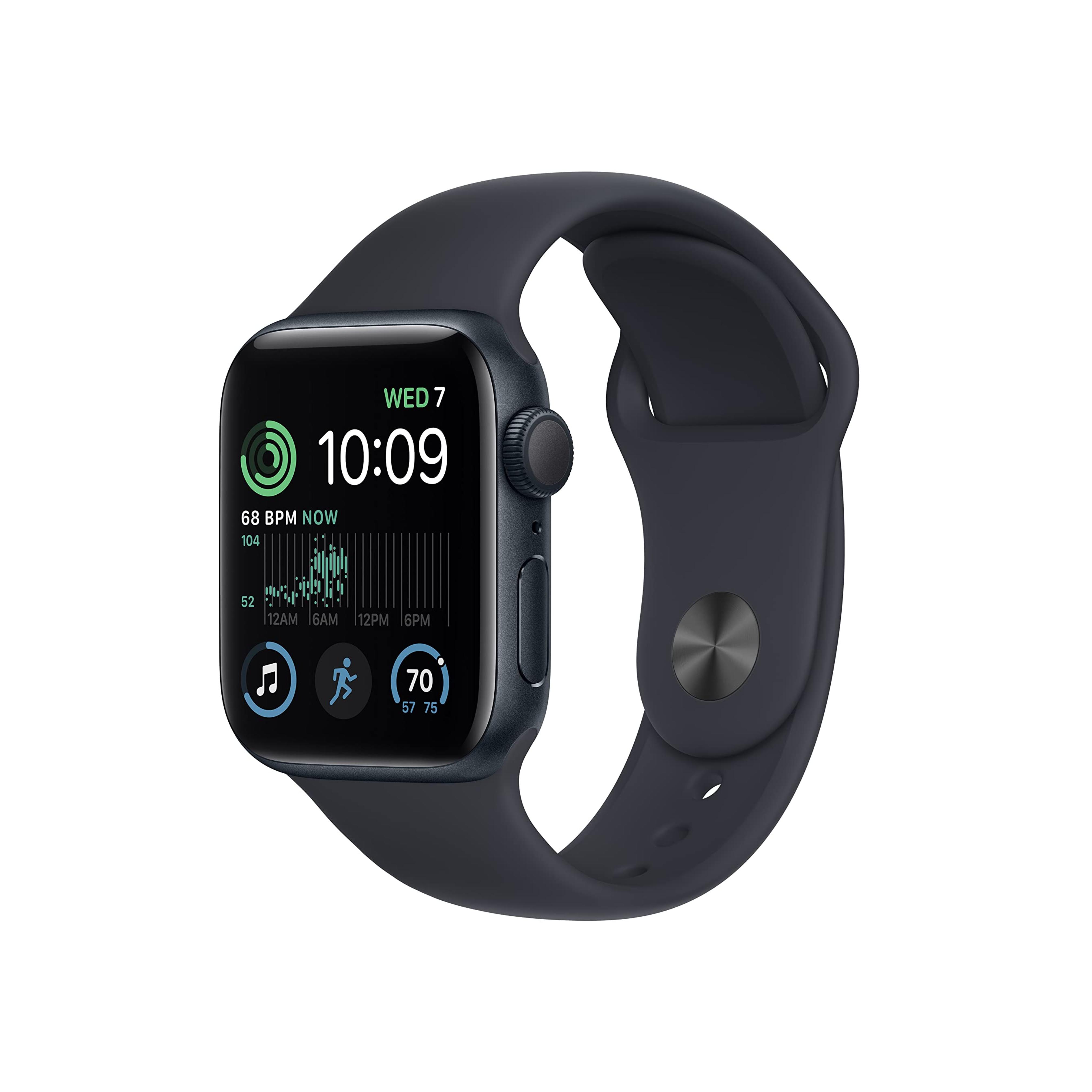 Amazon.com: Apple Watch SE (2nd Gen) [GPS 40mm] Smart Watch w/Midnight Aluminum Case & Midnight Sport Band - S/M. Fitness & Sleep Tracker, Crash Detection, Heart Rate Monitor, Retina Display, Water Resistant : Electronics