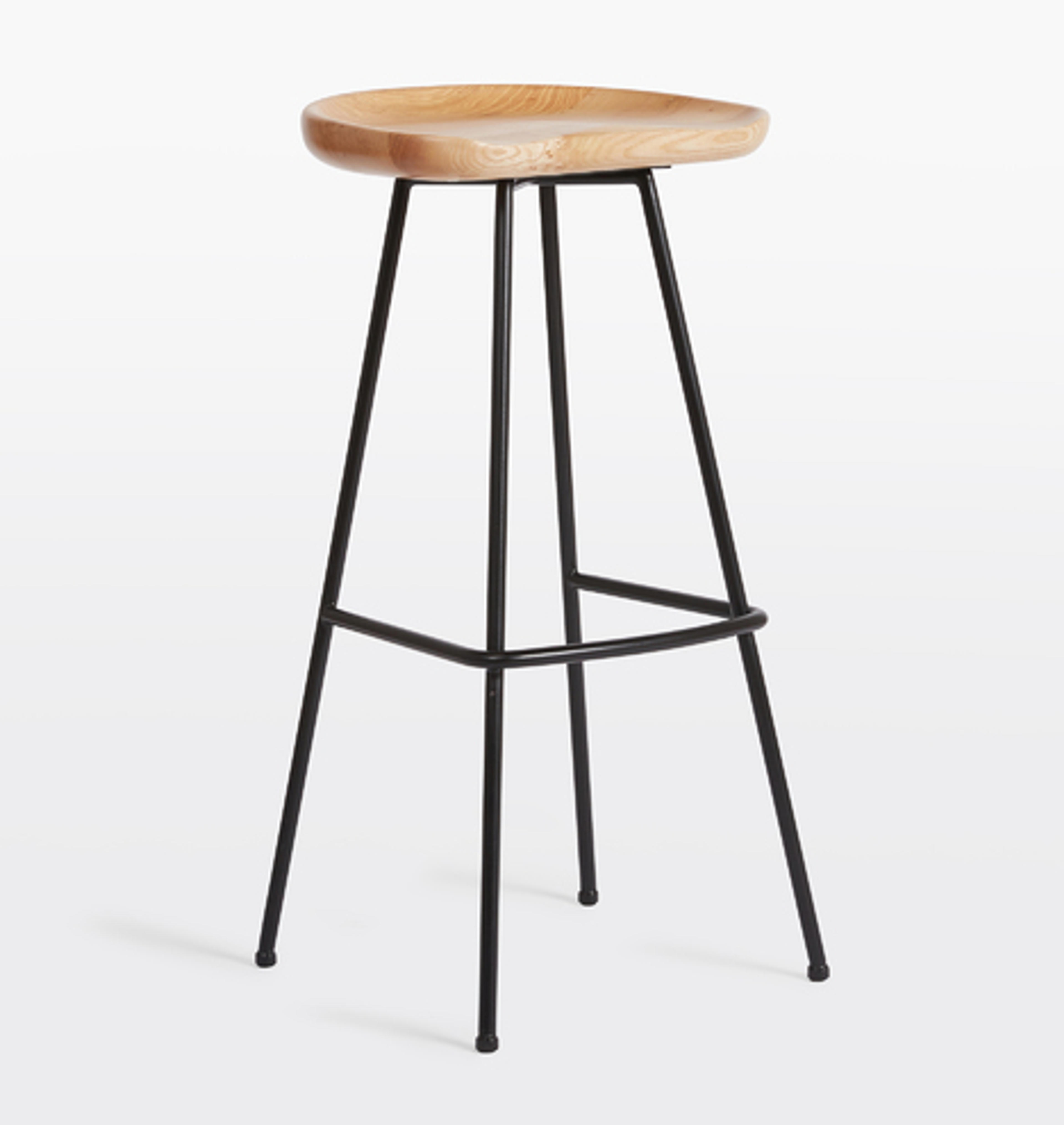Randle Tractor Bar Stool with Metal Legs | Rejuvenation