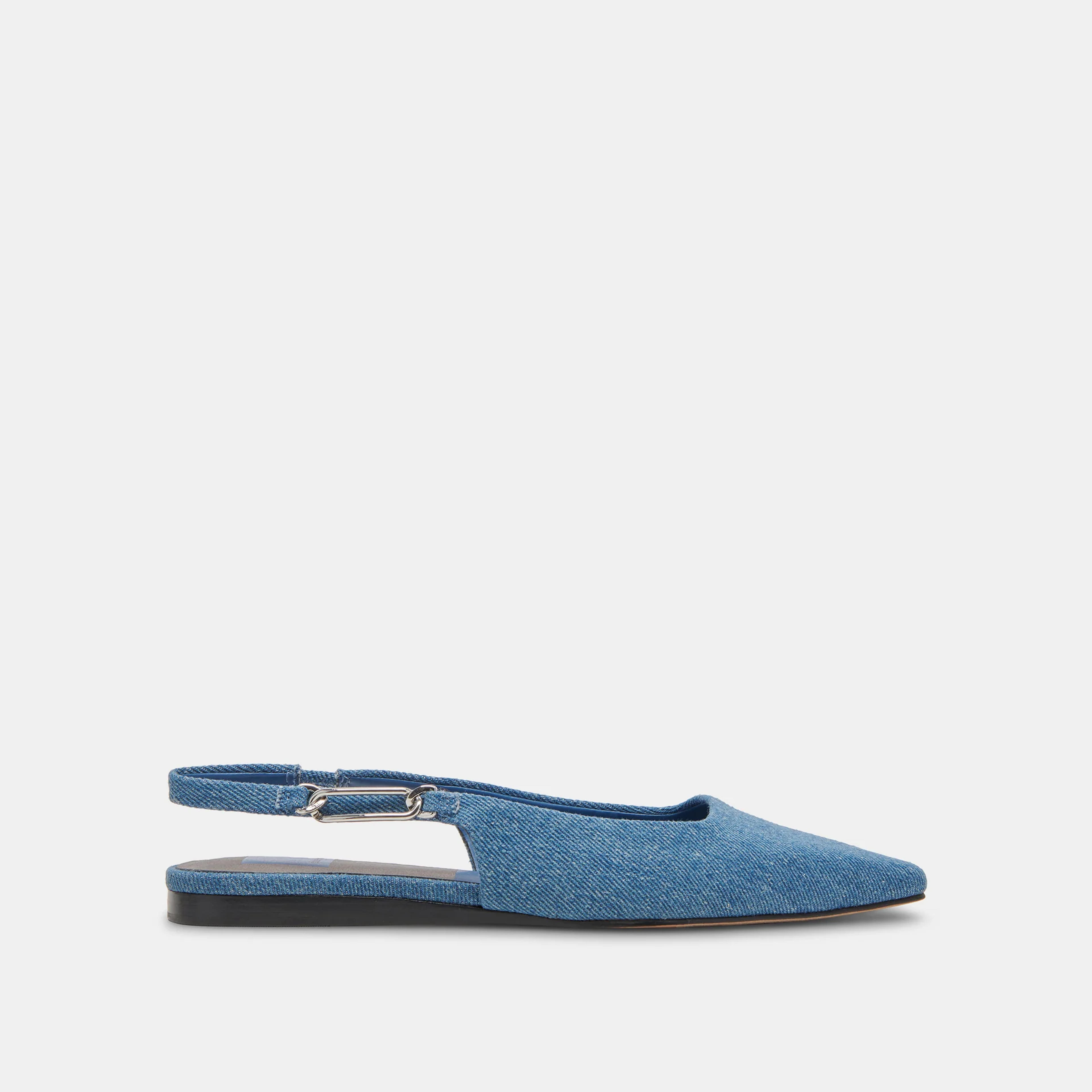 ELLEY Flats Blue Denim | Women's Designer Blue Denim Flats – Dolce Vita