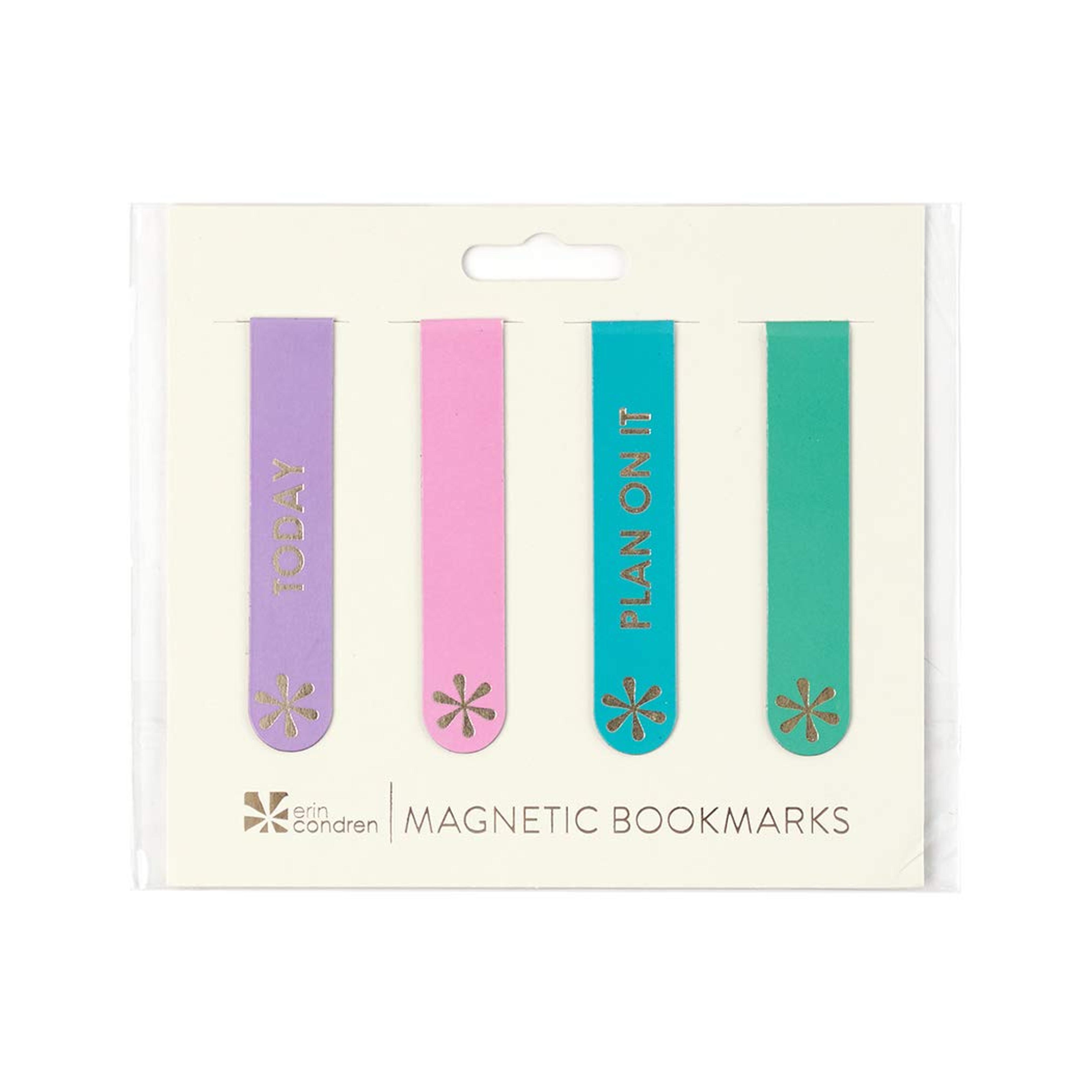 Erin Condren Designer Desk Accessories - Productivity Magnetic Bookmark Set of 4. Compatible with Erin Condren Spiral Notebooks, Planners, Agendas and Much More