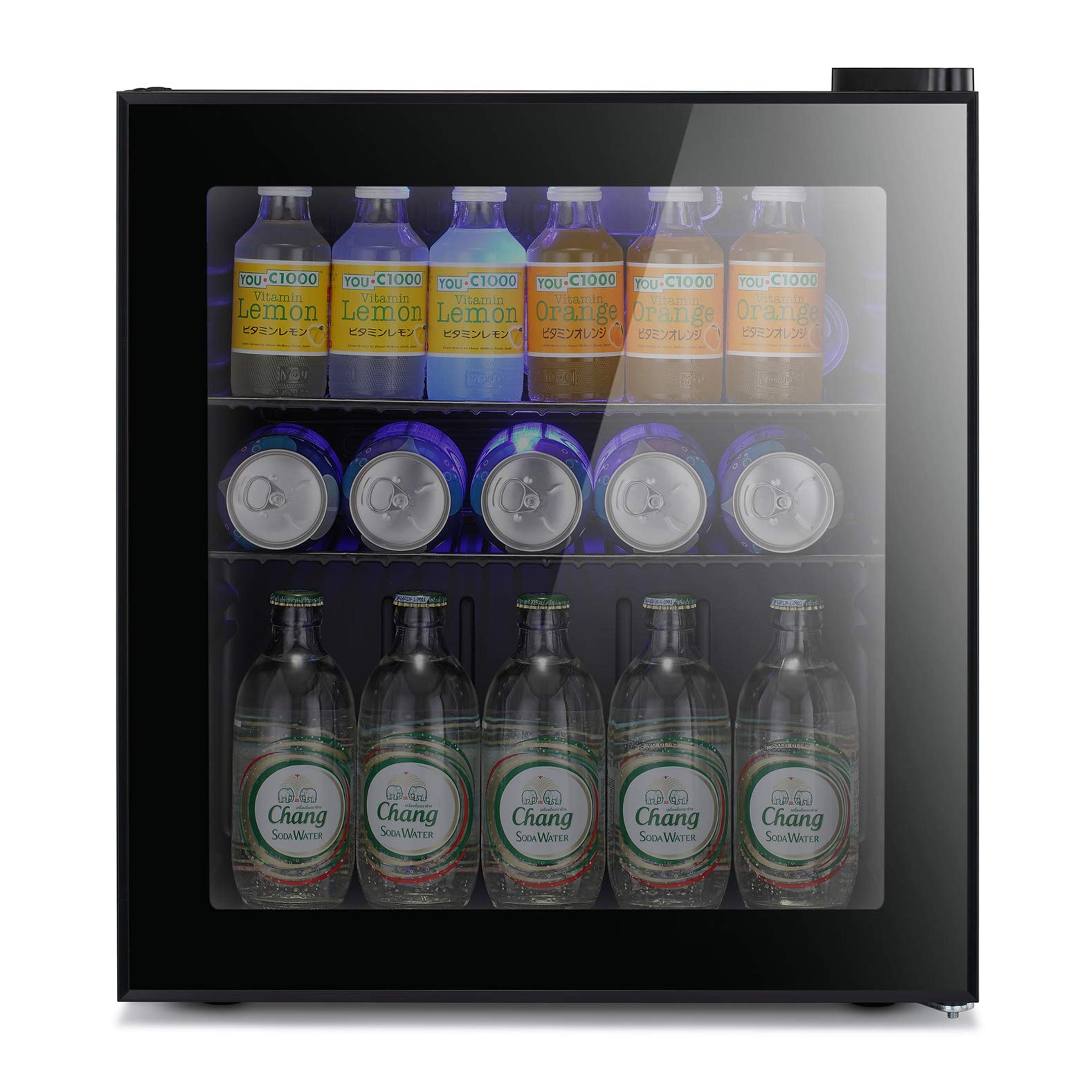 Amazon.com: Antarctic Star Mini Fridge Cooler - 70 Can Beverage Refrigerator Glass Door Small Drink Soda Beer Wine Cooler Dispenser Machine Black Glass Removable for Home, Office or Bar, 1.6cu.ft. : Appliances