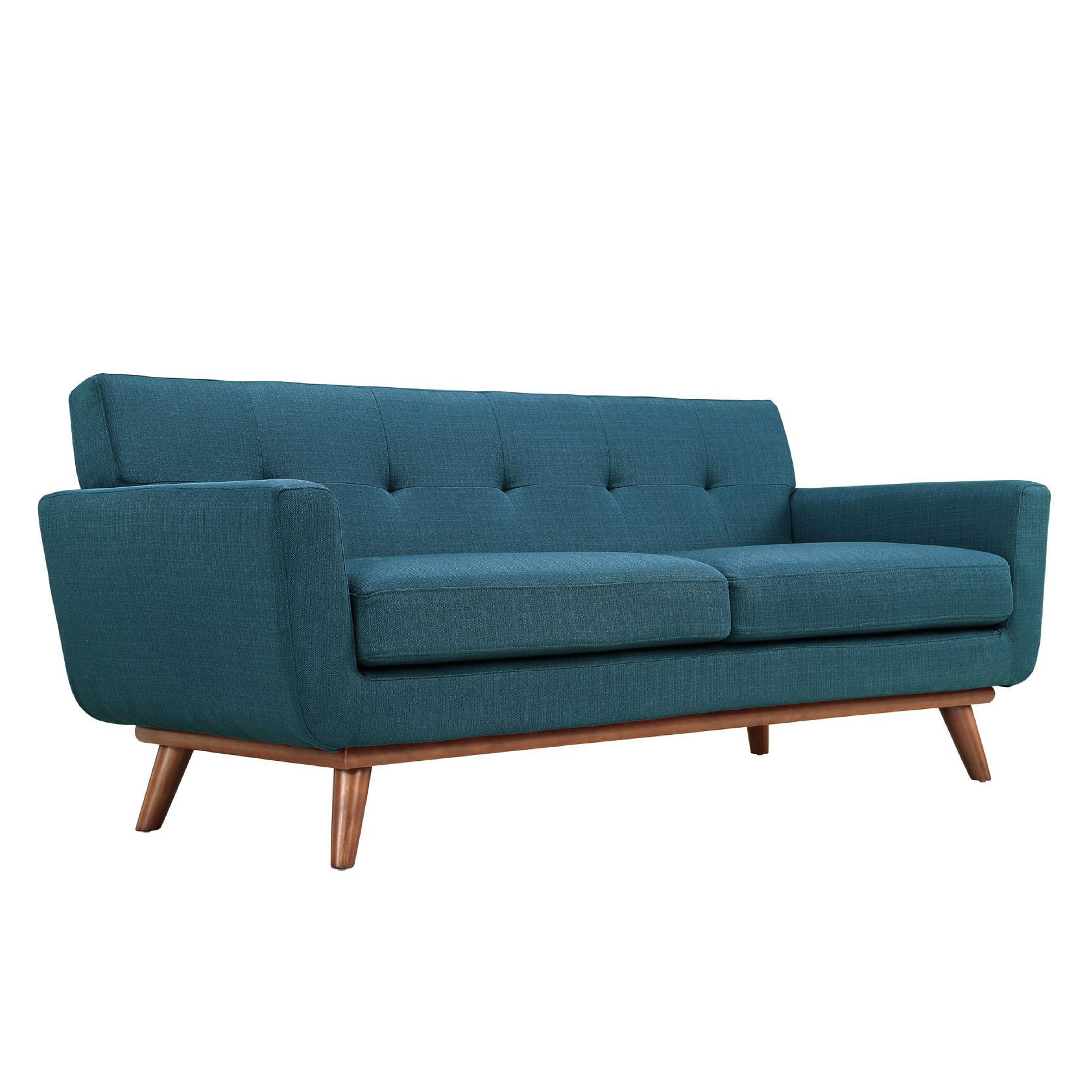 LexMod Engage Upholstered Loveseat in Azure