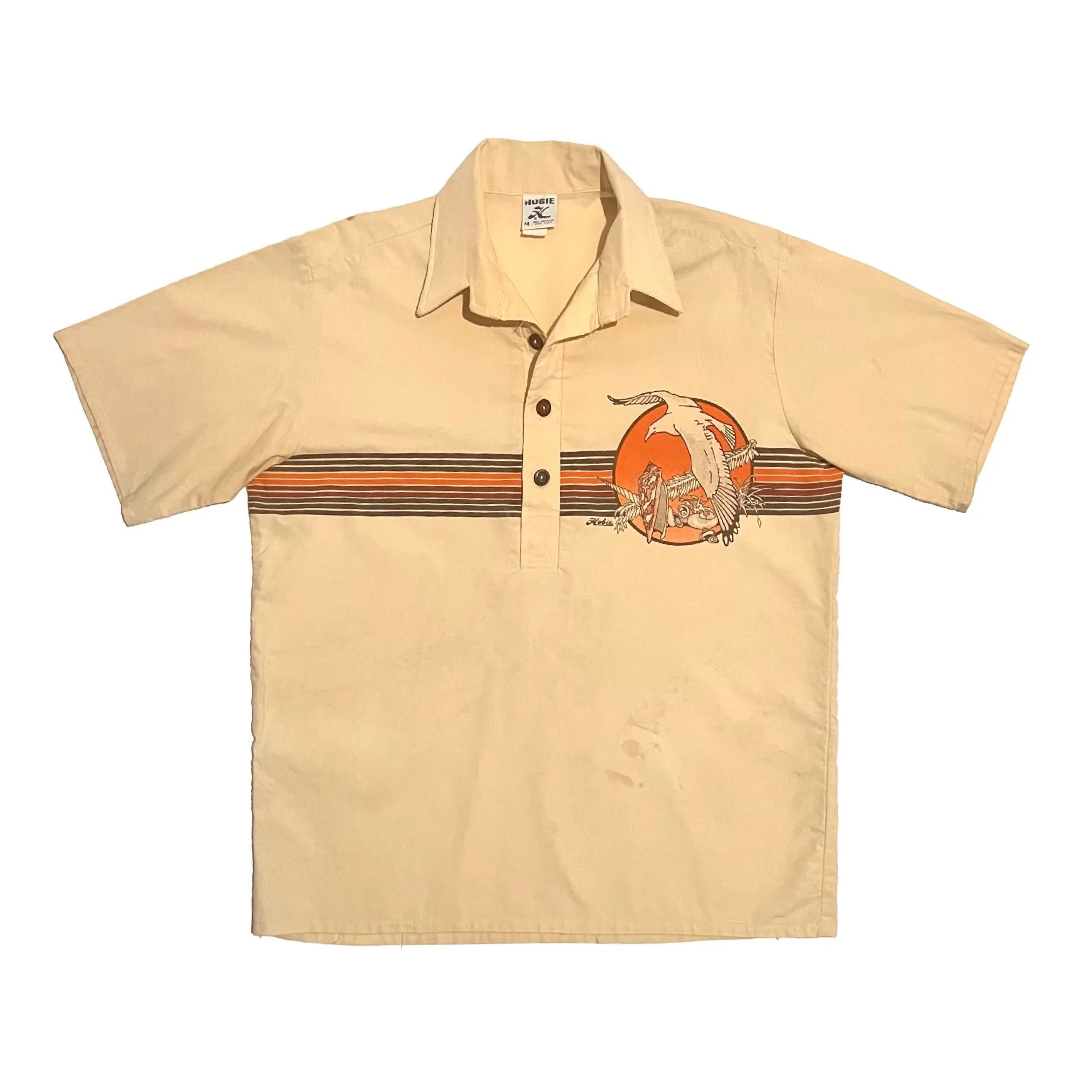 1970’S HOBIE MADE IN USA PRINTED POLO SHIRT LARGE