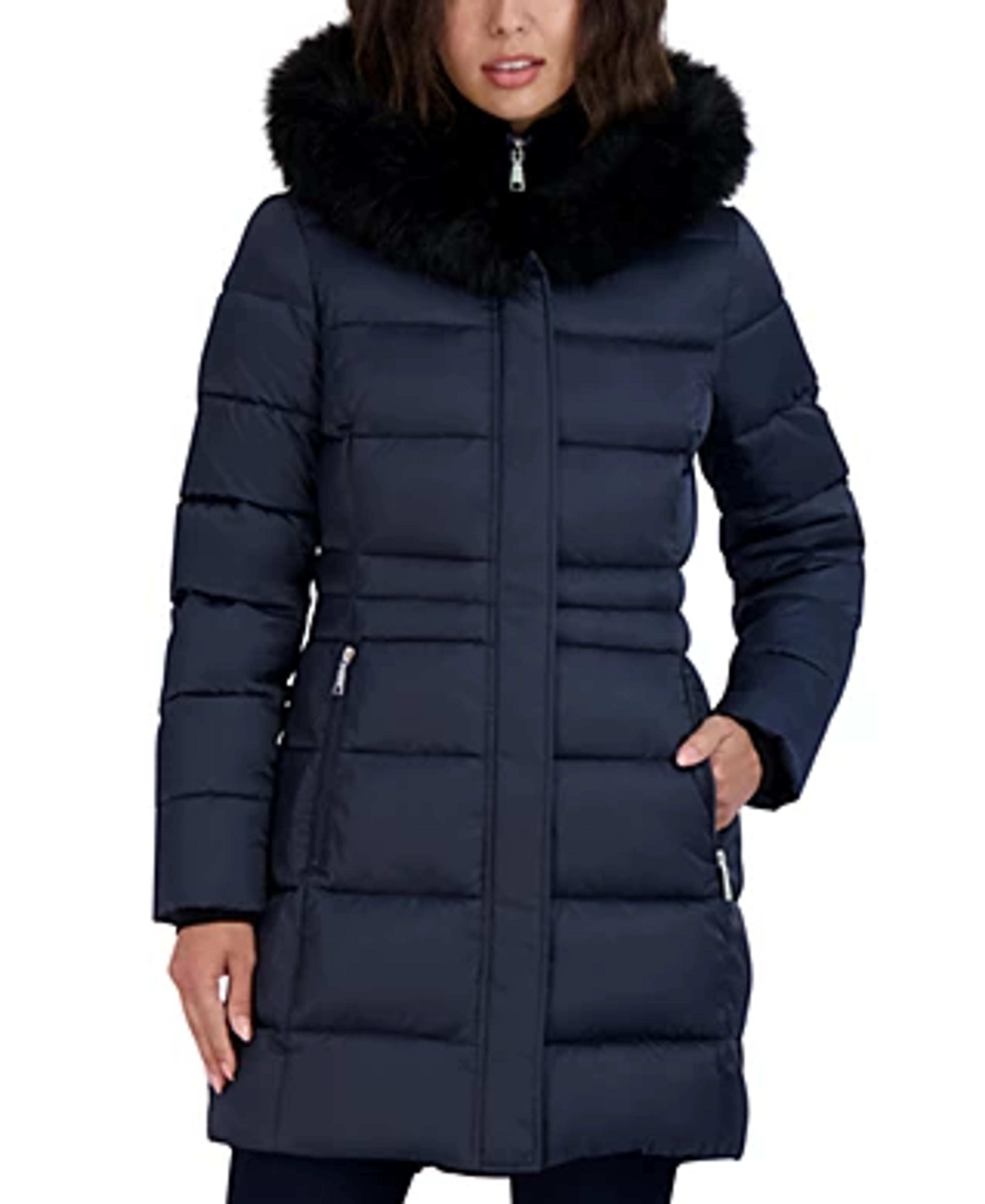 Tahari Women's Faux-Fur-Trim Hooded Puffer Coat & Reviews - Coats & Jackets - Women - Macy's