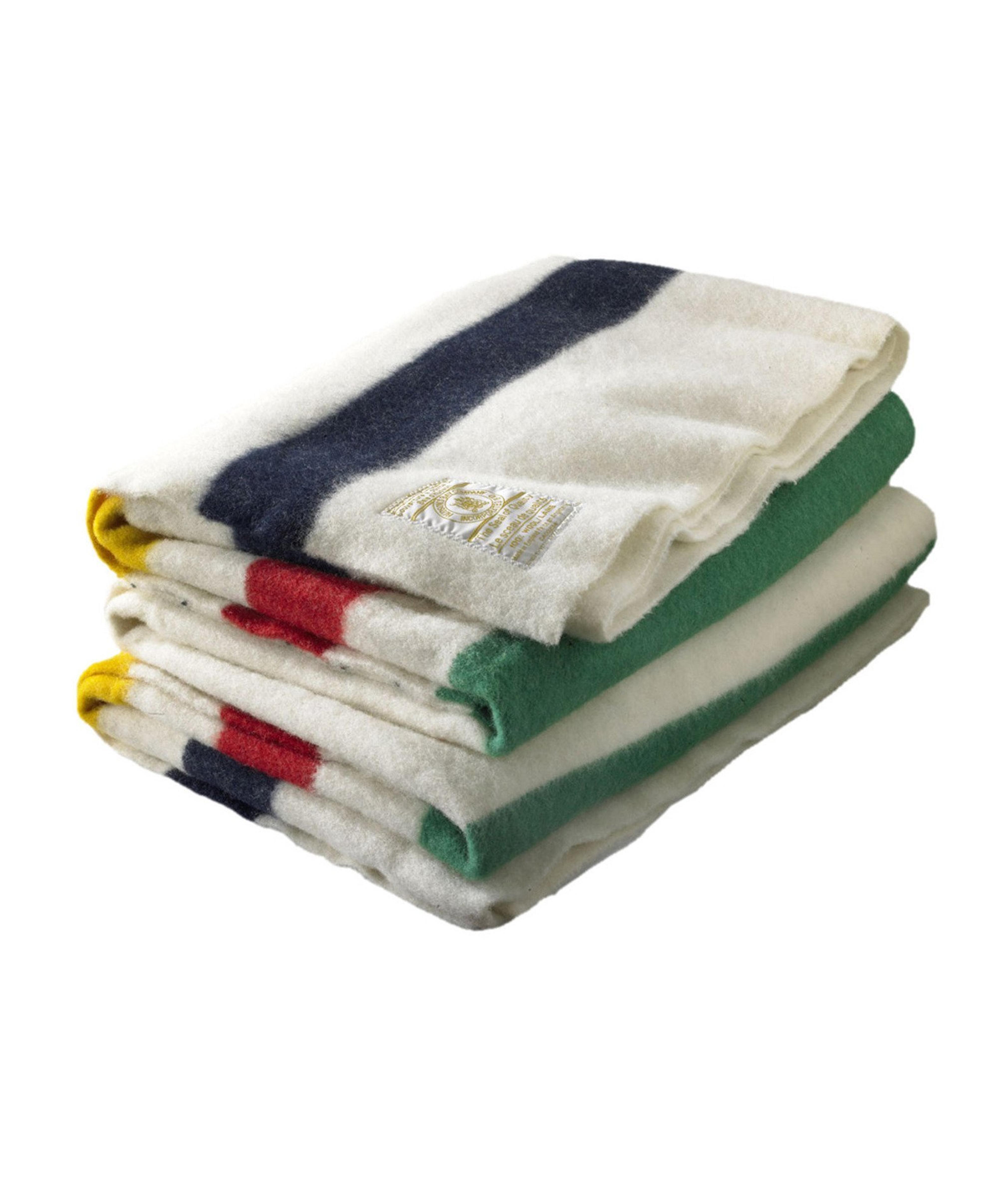 Hudson Bay 6 Point Blanket, Natural with Multi Stripes