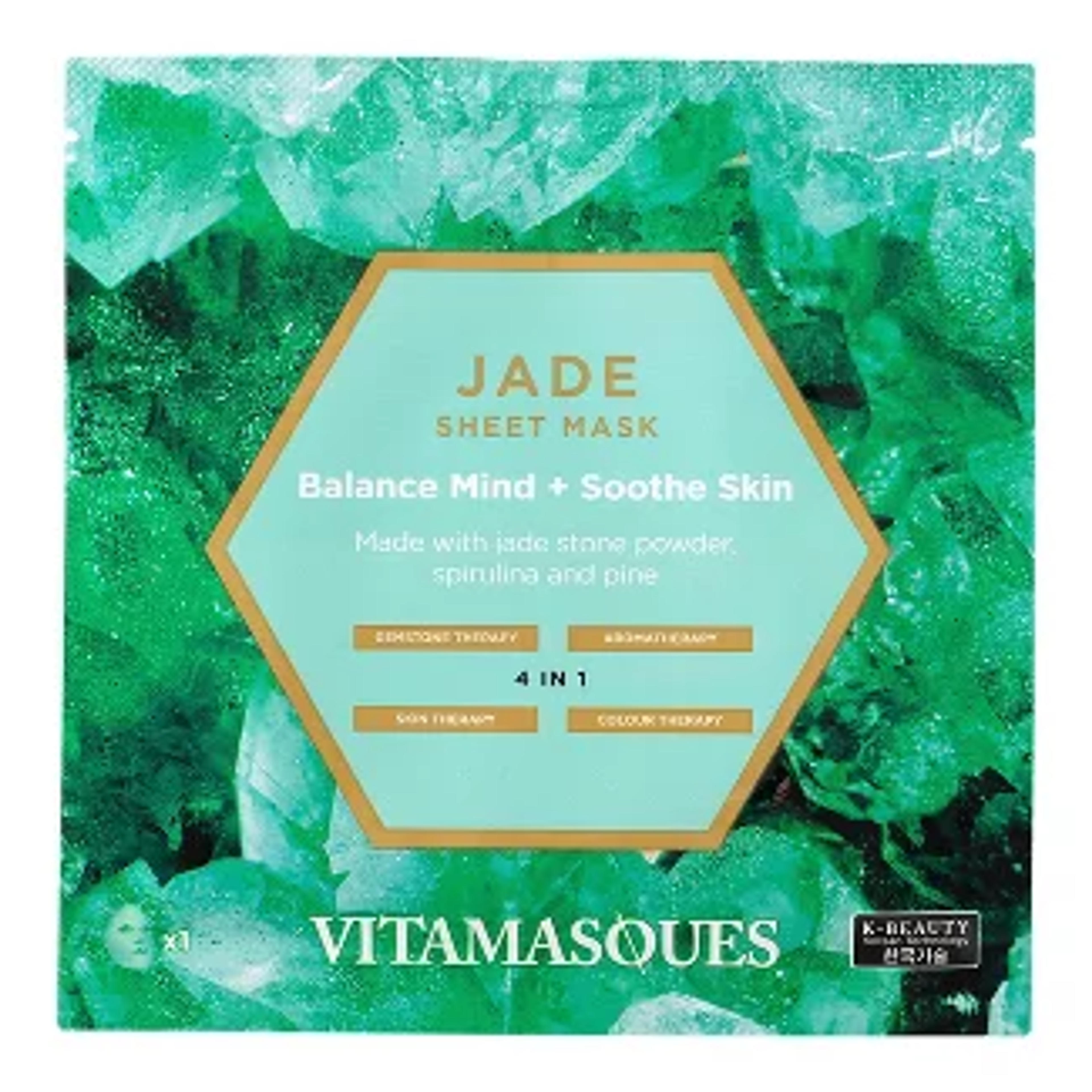 Vitamasques Jade Gemstone Sheet Mask - 0.74 Fl Oz : Target