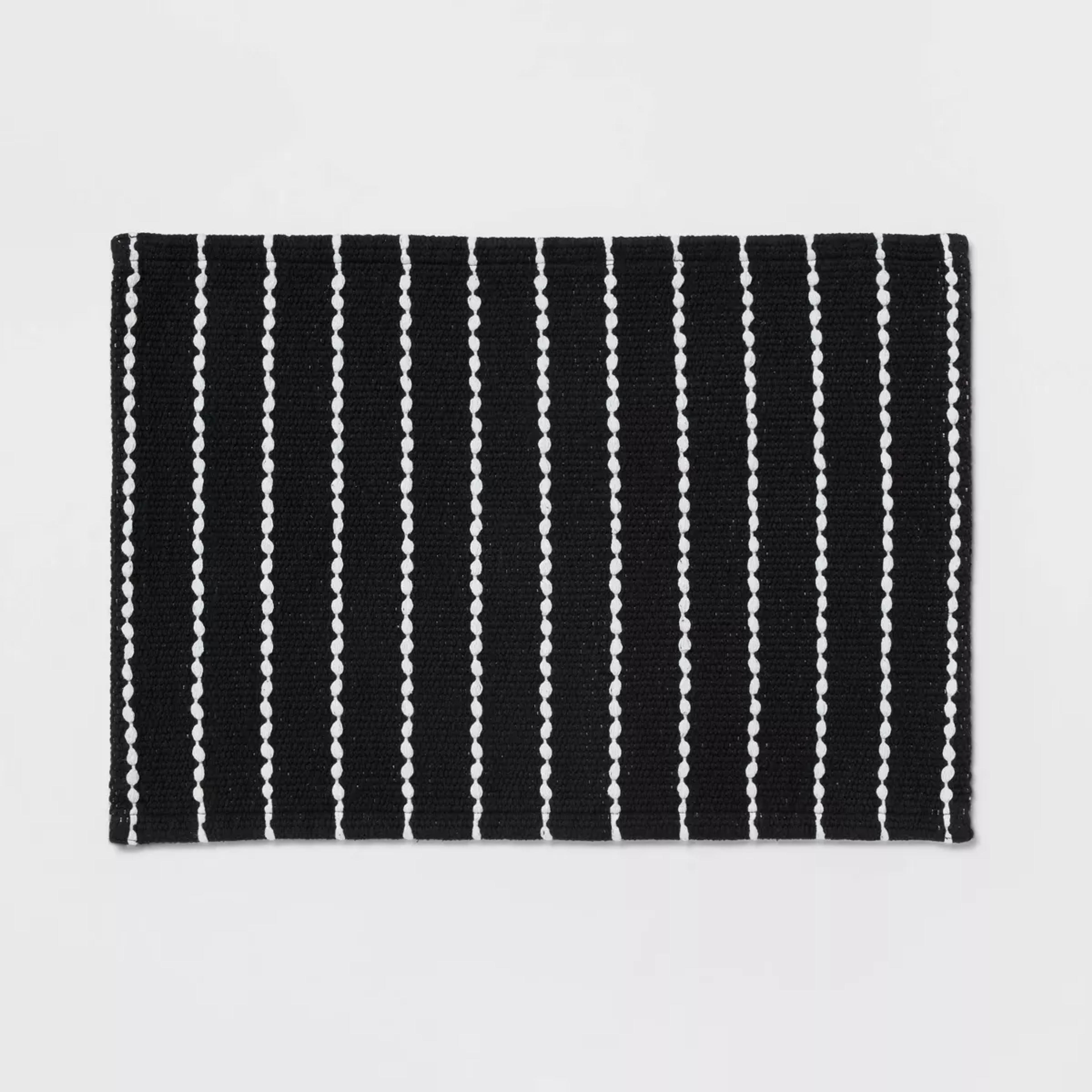 20"x30" Performance Plus Bath Mat Striped Black - Threshold™ : Target