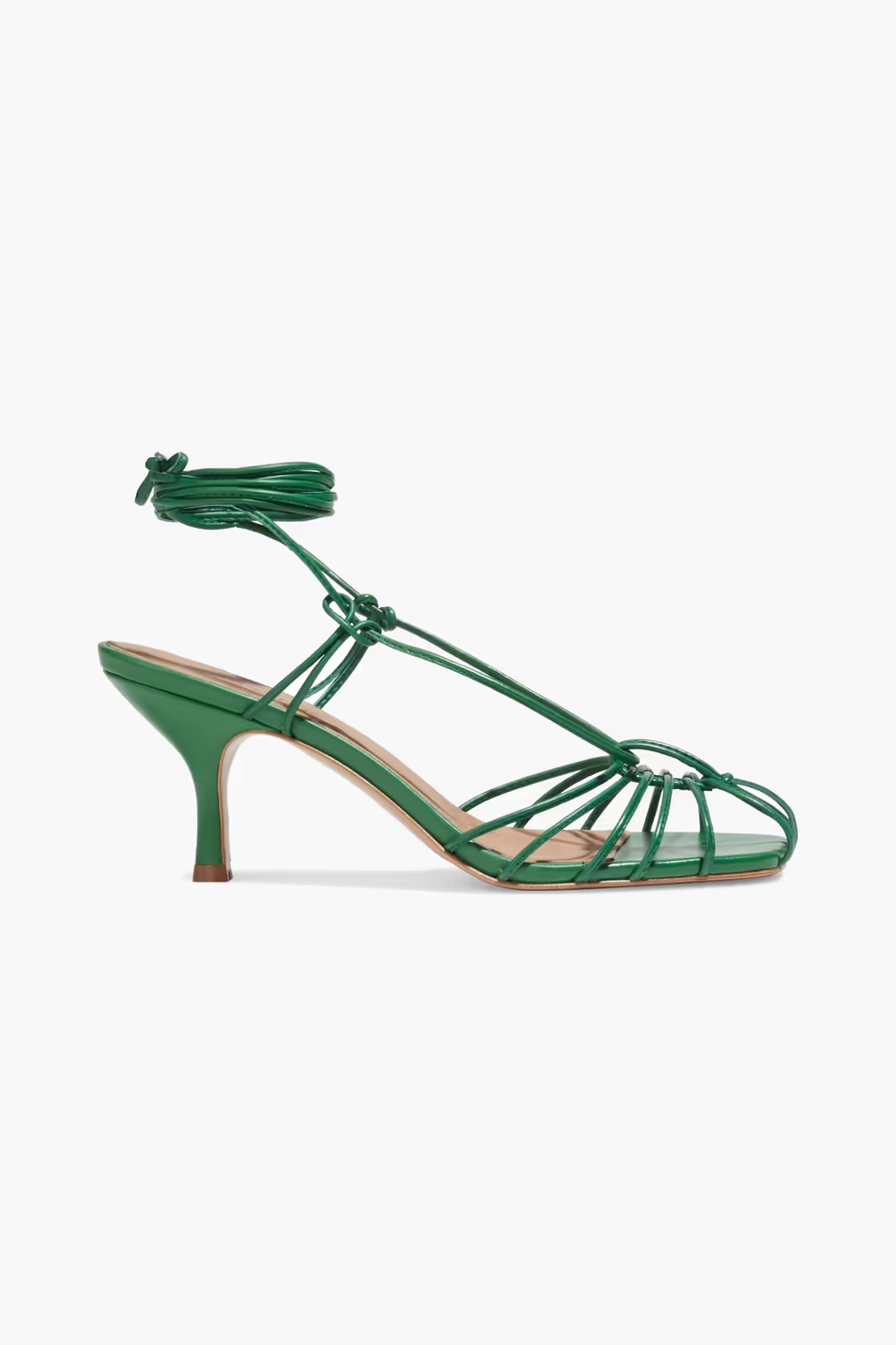 Green Odette faux leather sandals | Sale up to 70% off | THE OUTNET | IRIS & INK | THE OUTNET