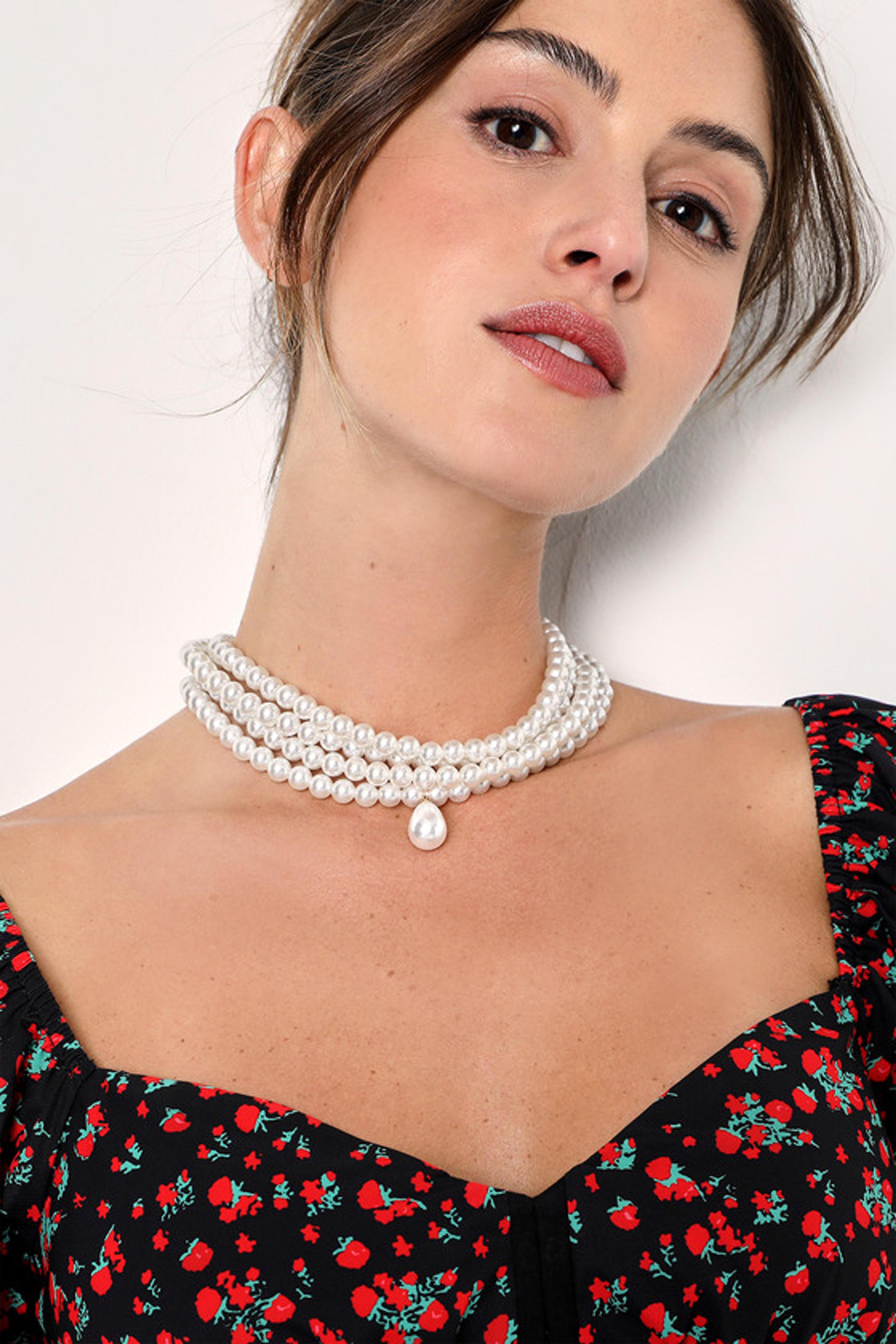 White Layered Pearl Necklace - Pearl Necklace - Layered Necklace - Lulus