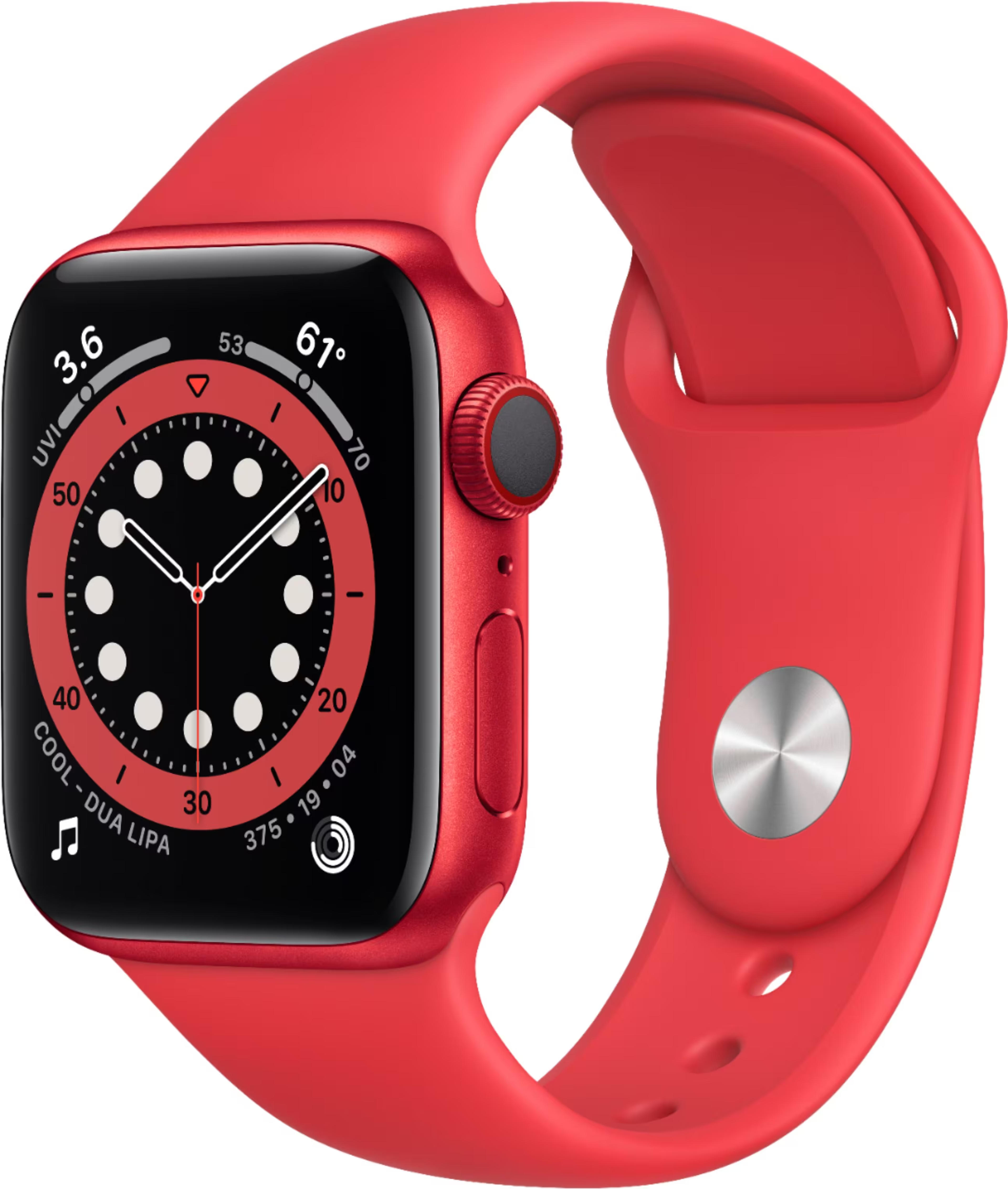 Apple Watch Series 6 (GPS + Cellular) 40mm Aluminum Case with Red Sport Band (PRODUCT)RED M02T3LL/A - Best Buy