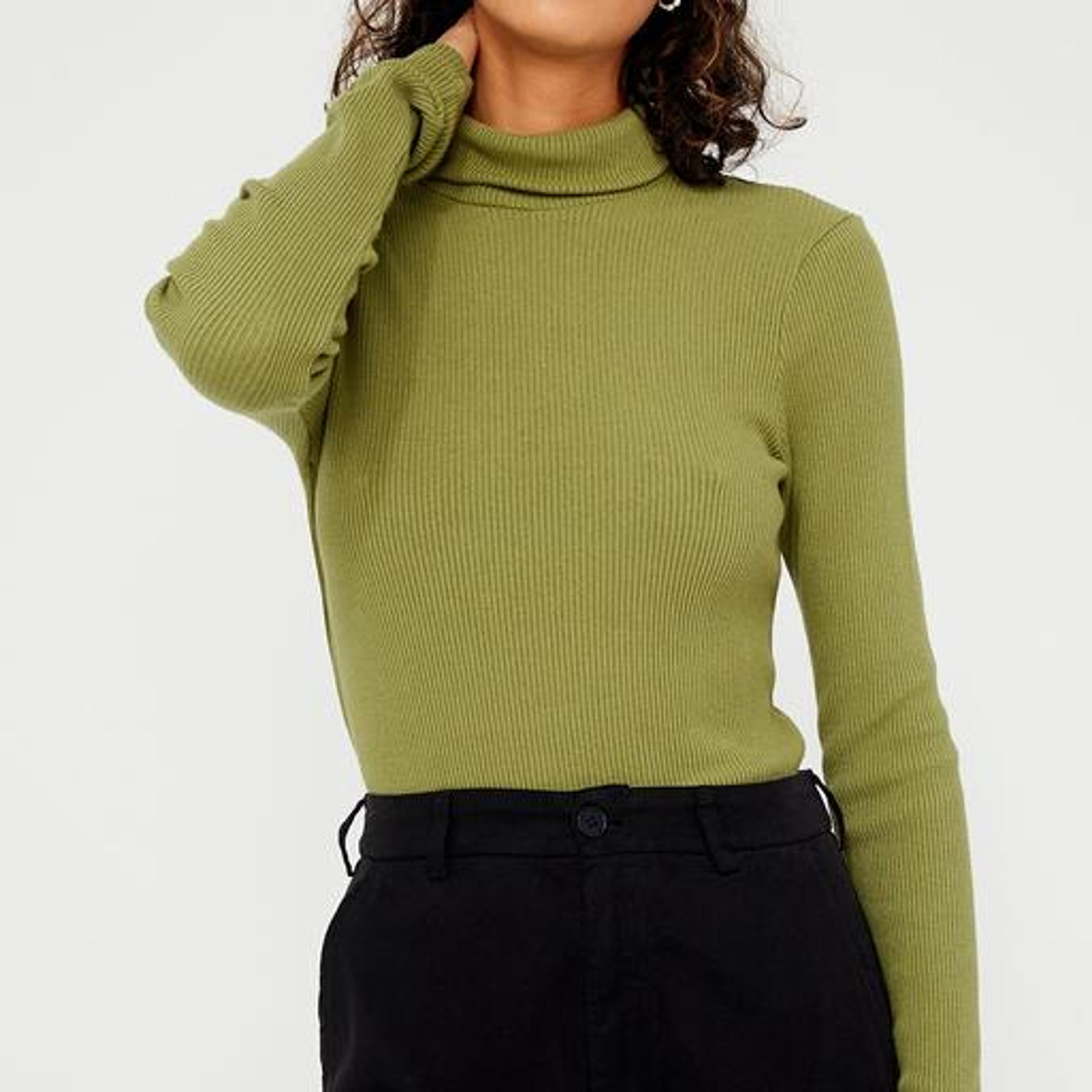 Sweater Rib Turtleneck | Tops- Longsleeve