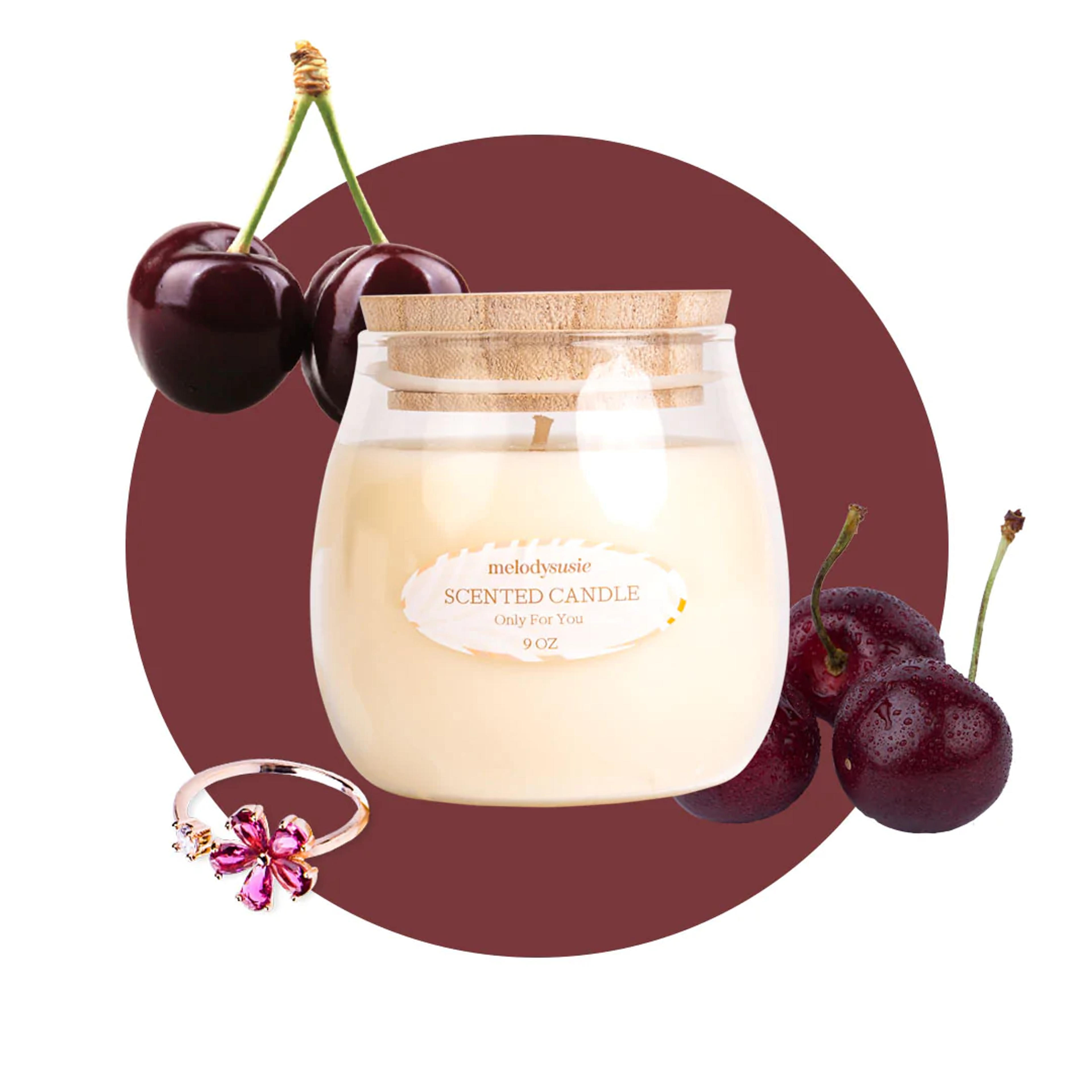 Black Cherry Scented Candle With Ring – fleurwee