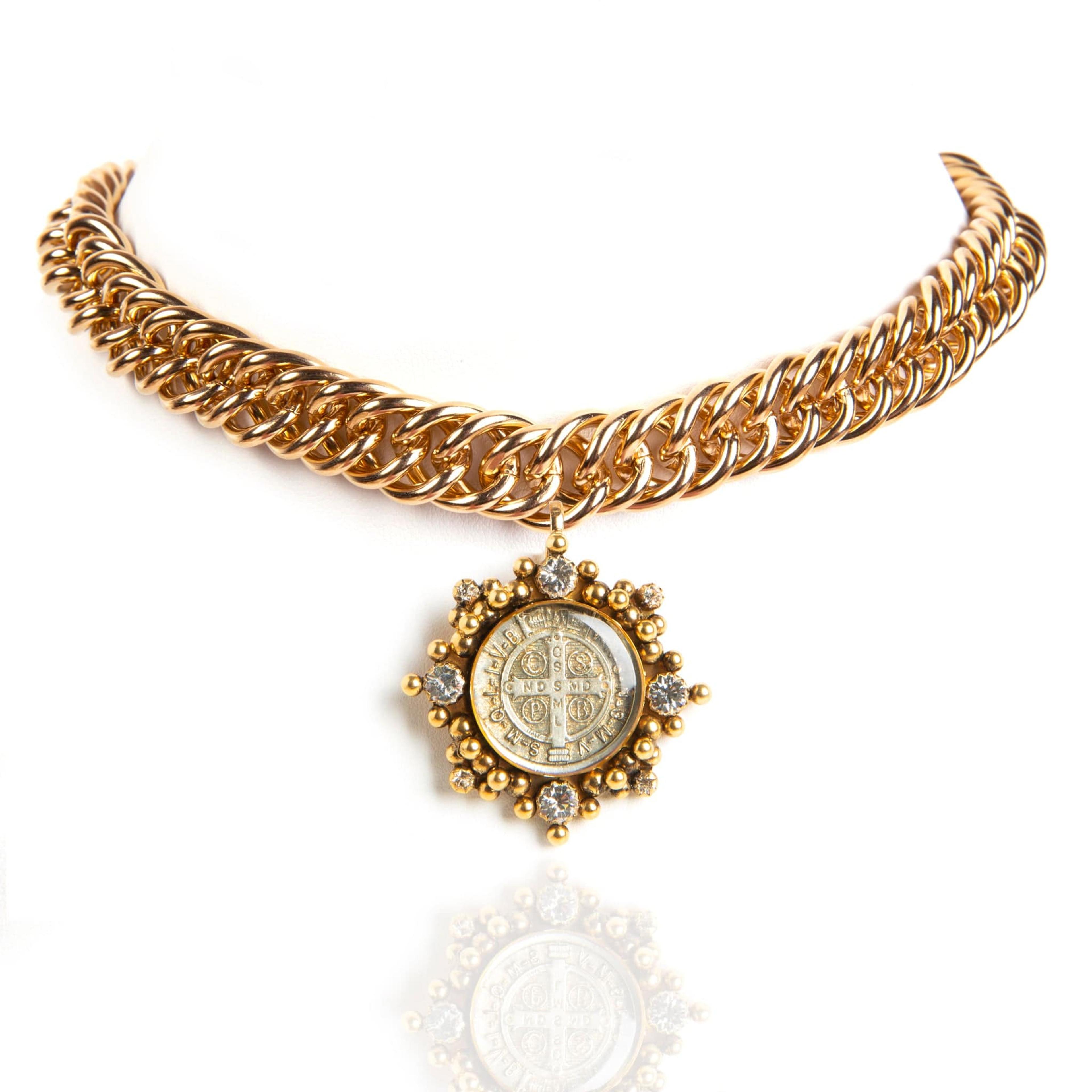 Iconic Chain Choker with Luxury Medallion is on a trendy statement chain – Virgins Saints & Angels