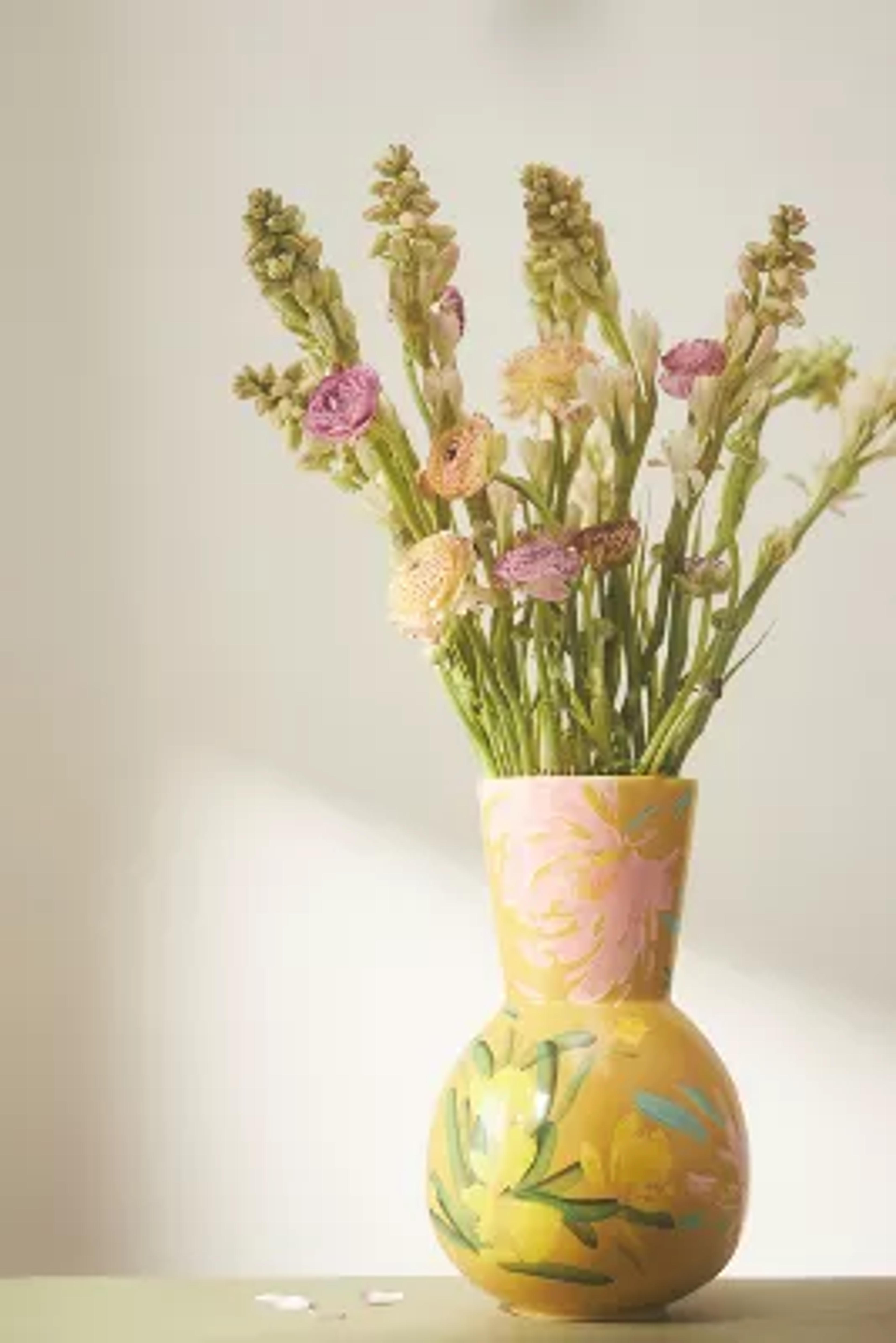 Handpainted Aquafina Vase