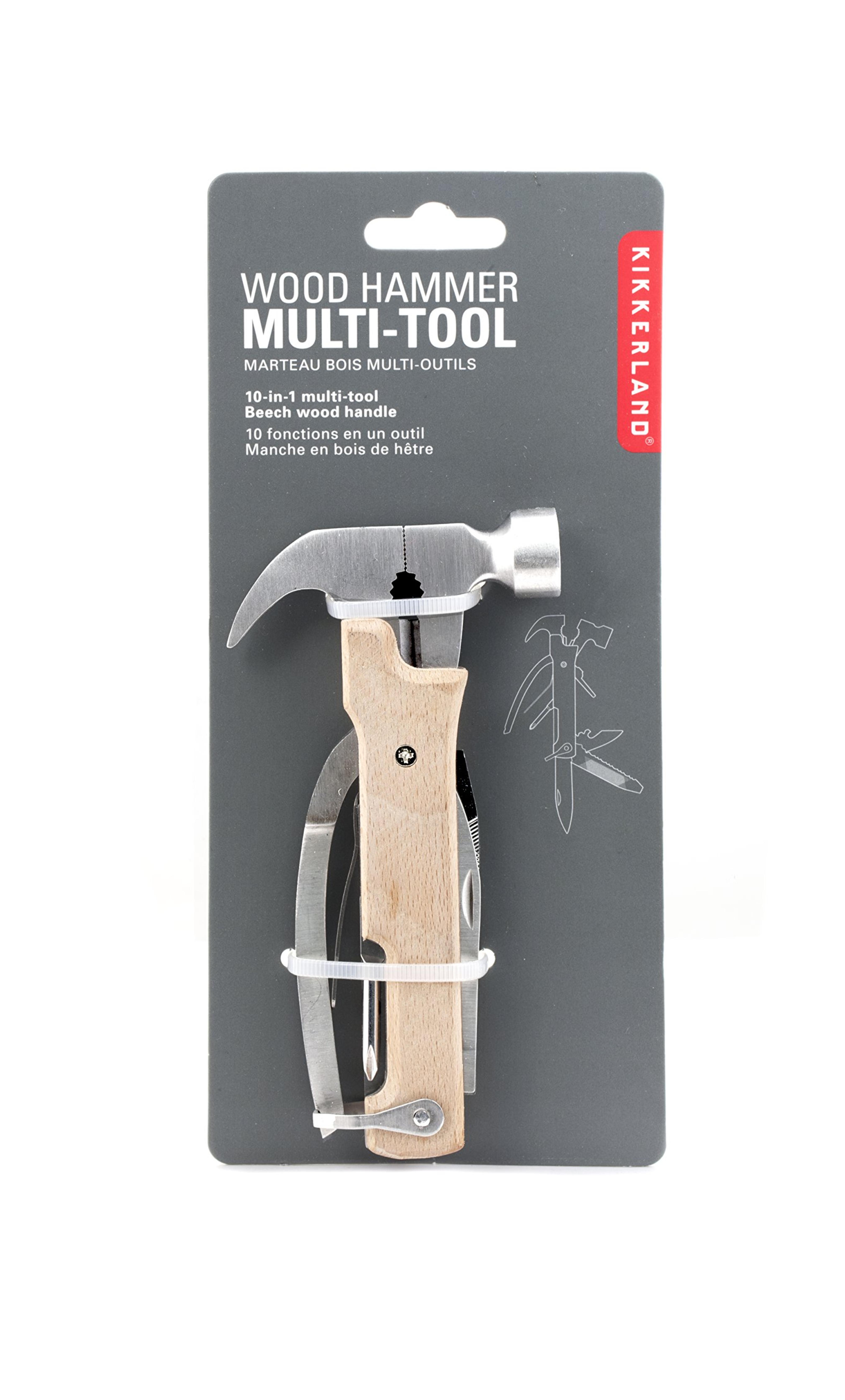 Kikkerland Hammer Multi Tool, Wood, White