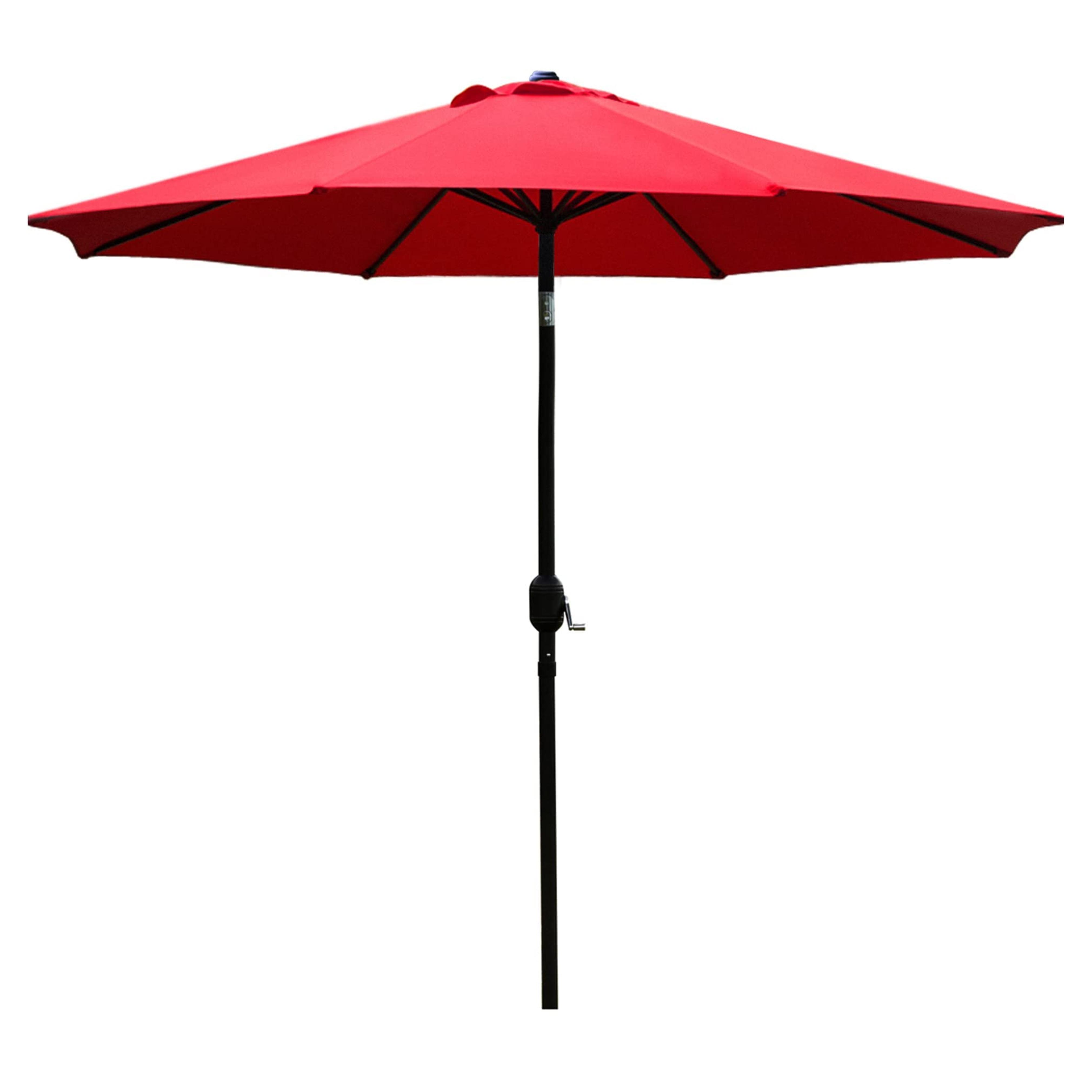 Sunnyglade 9' Patio Umbrella Outdoor Table Umbrella with 8 Sturdy Ribs (Red)