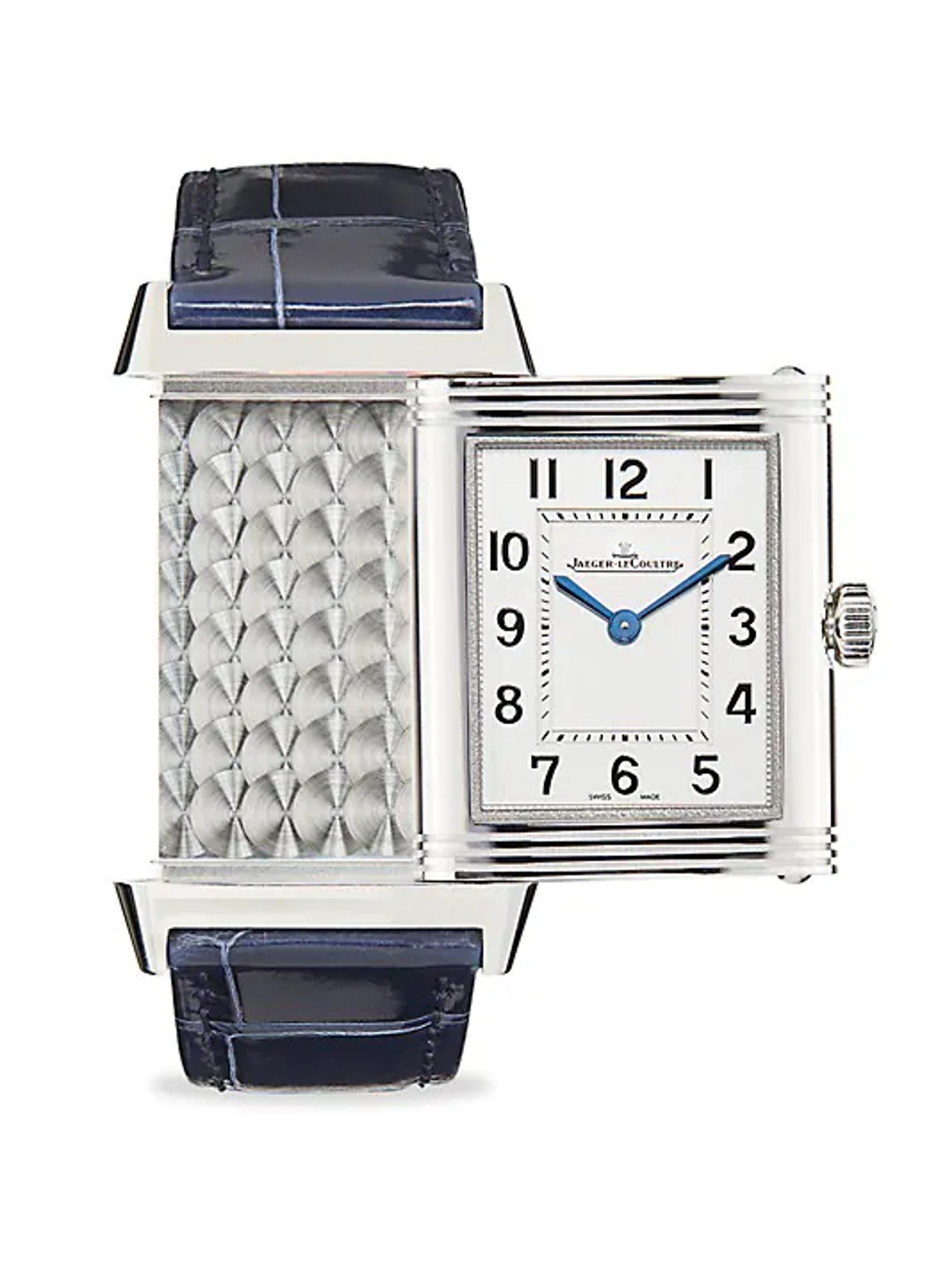 Shop Jaeger-LeCoultre Reverso Classic Monoface Stainless Steel & Alligator Leather Strap Watch | Saks Fifth Avenue