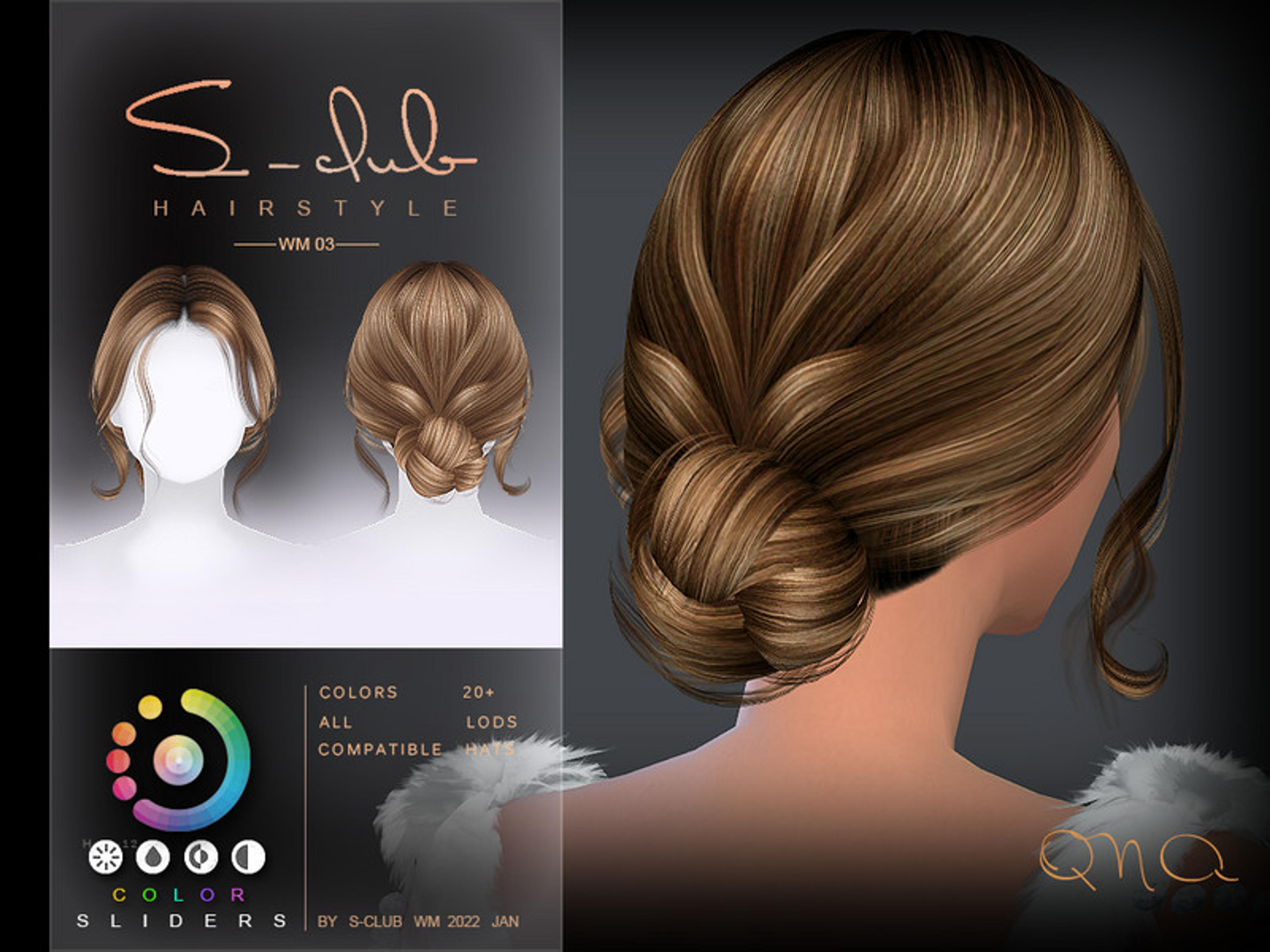 The Sims Resource - Elegante bun hairstyles (ANA) by S-Club