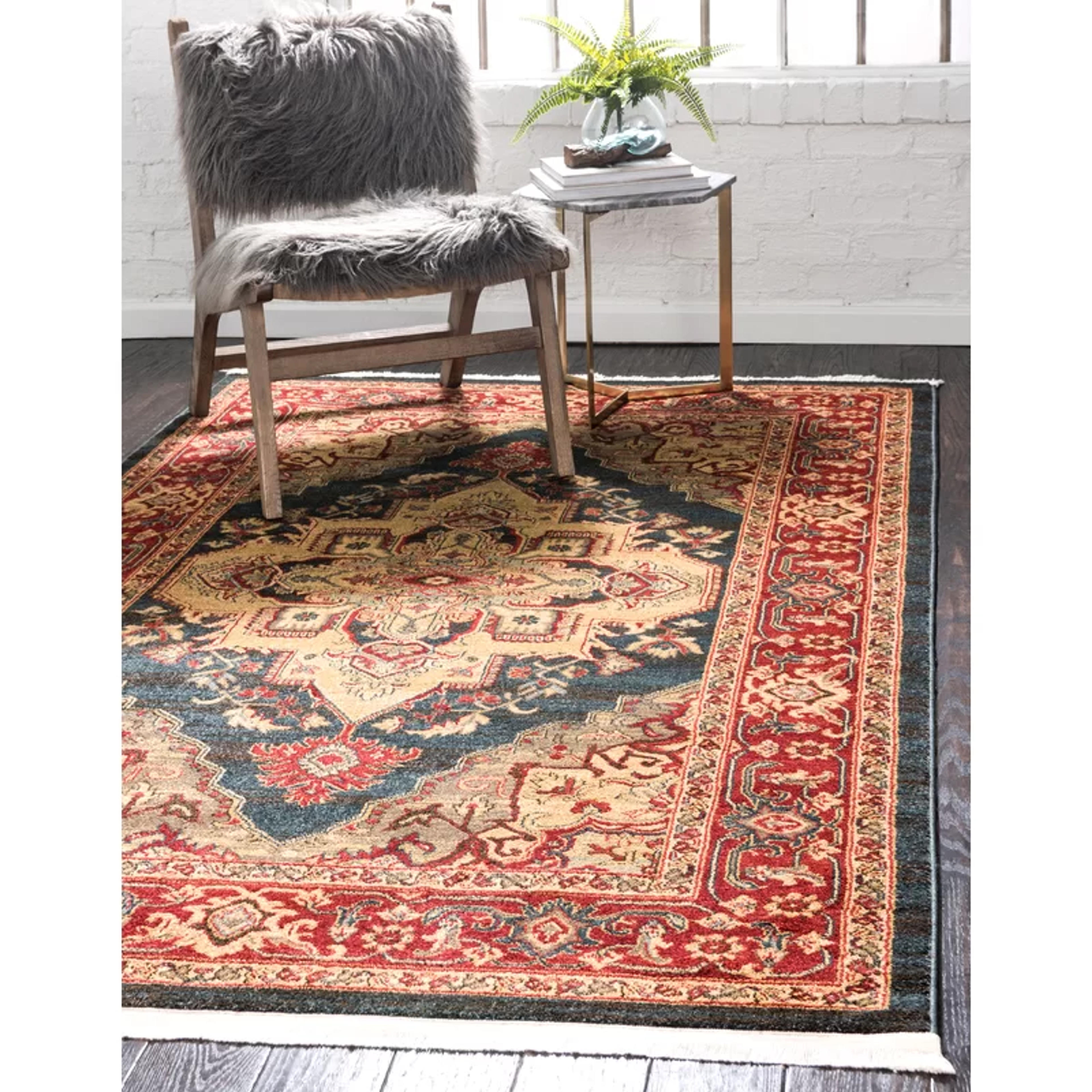 Bungalow Rose Eesi Performance Red/ Light Brown Rug & Reviews | Wayfair