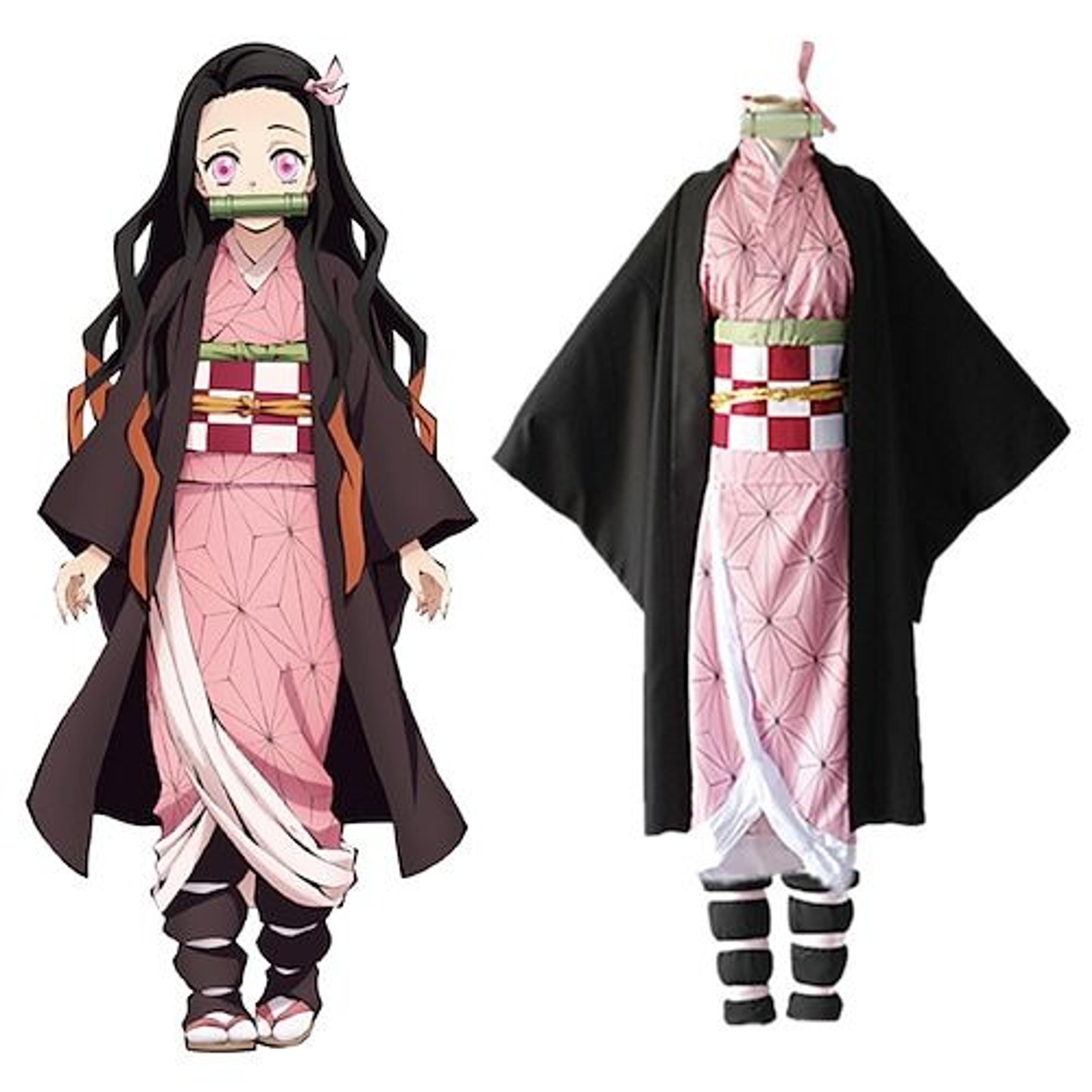 Inspired by Demon Slayer: Kimetsu no Yaiba Kamado Nezuko Anime Cosplay Costumes Japanese Cosplay Suits Coat Underwear Kneepad For Women's / Rope / Sash / Ribbon / Rope / Sash / Ribbon