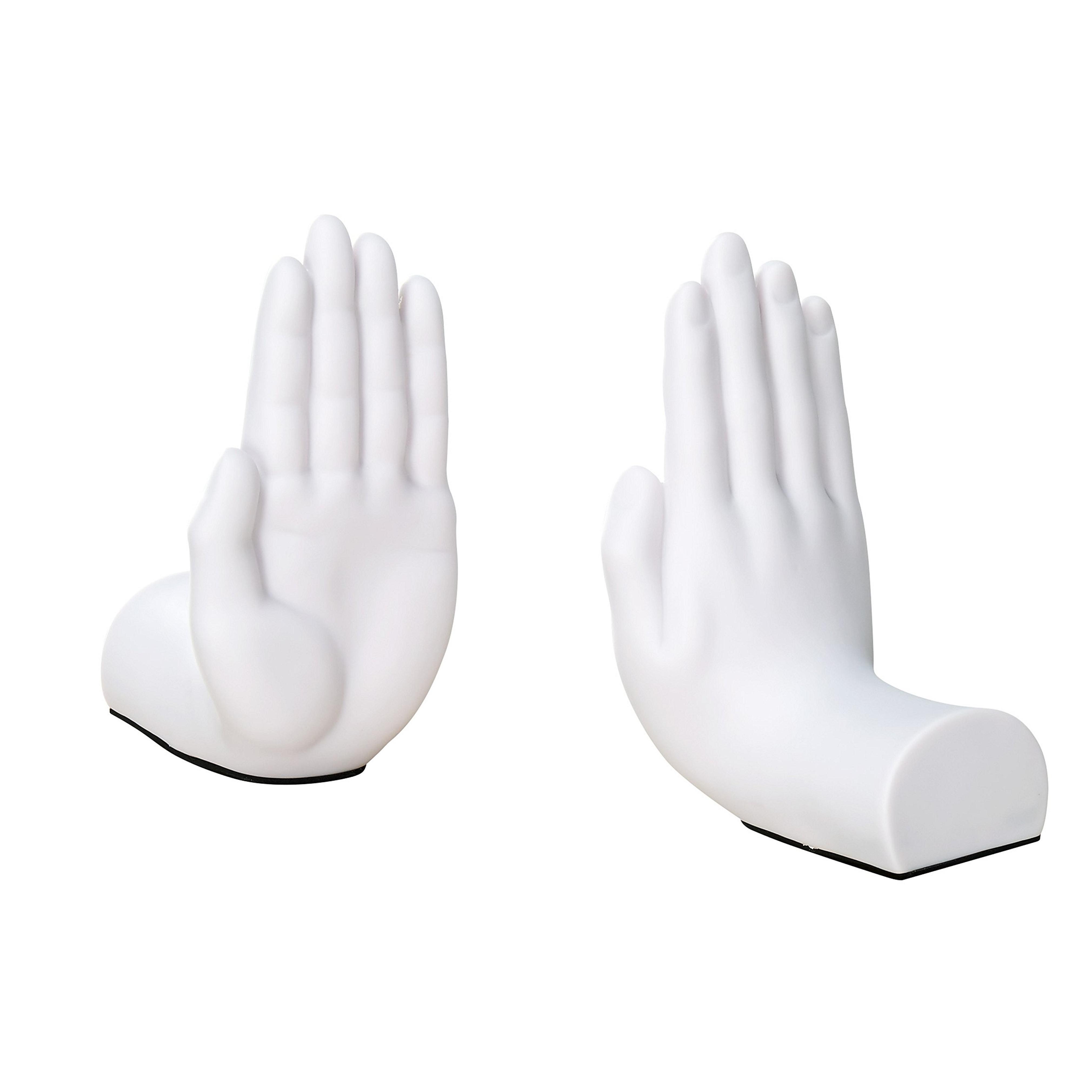 Amazon.com: Danya B. NY8003 Contemporary Book Shelf Decor - Helping Hands Bookend Set (Set of 2) - White : Home & Kitchen