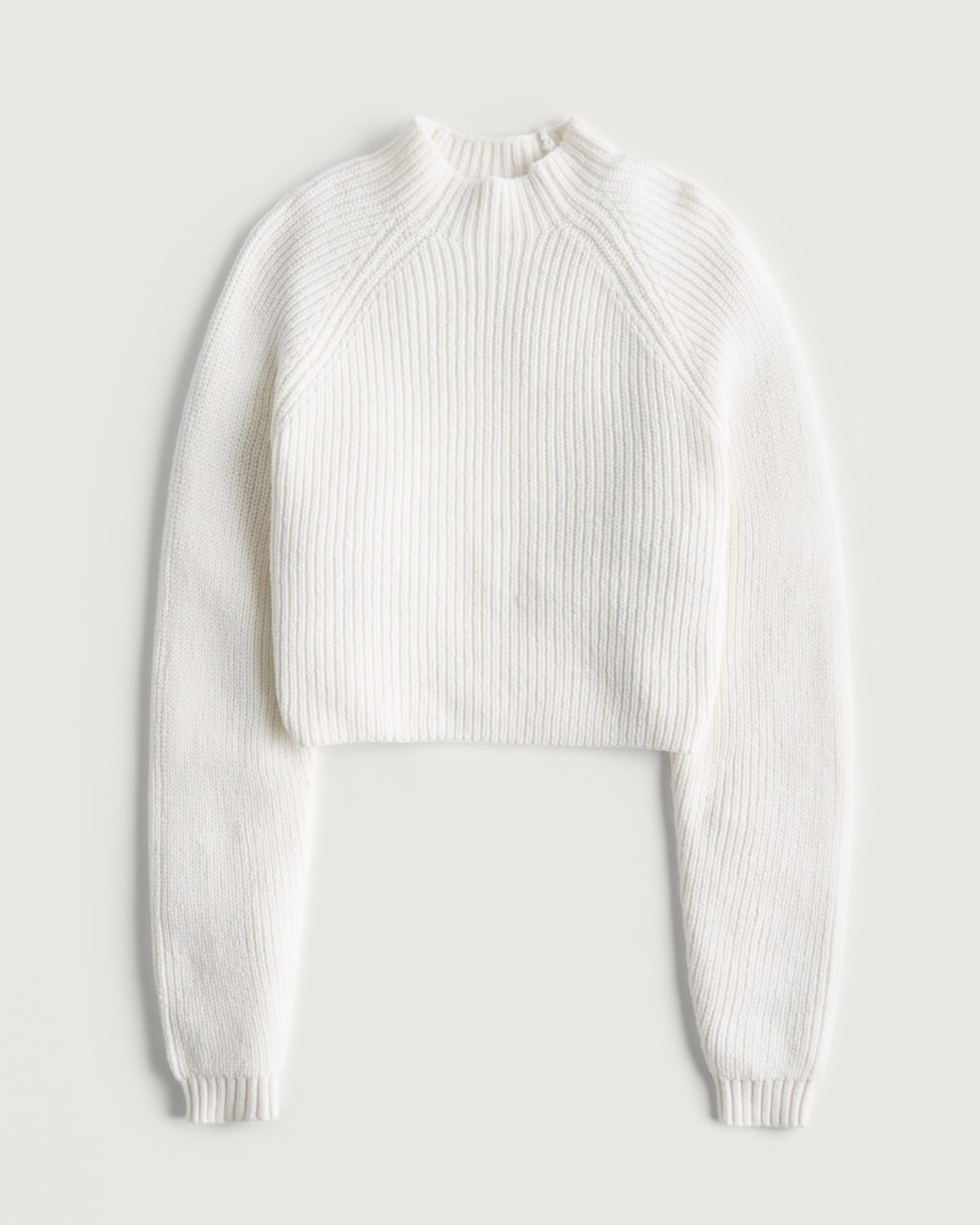 Women's Easy Long-Sleeve Cable-Knit Mock-Neck Sweater | Women's Tops | HollisterCo.com