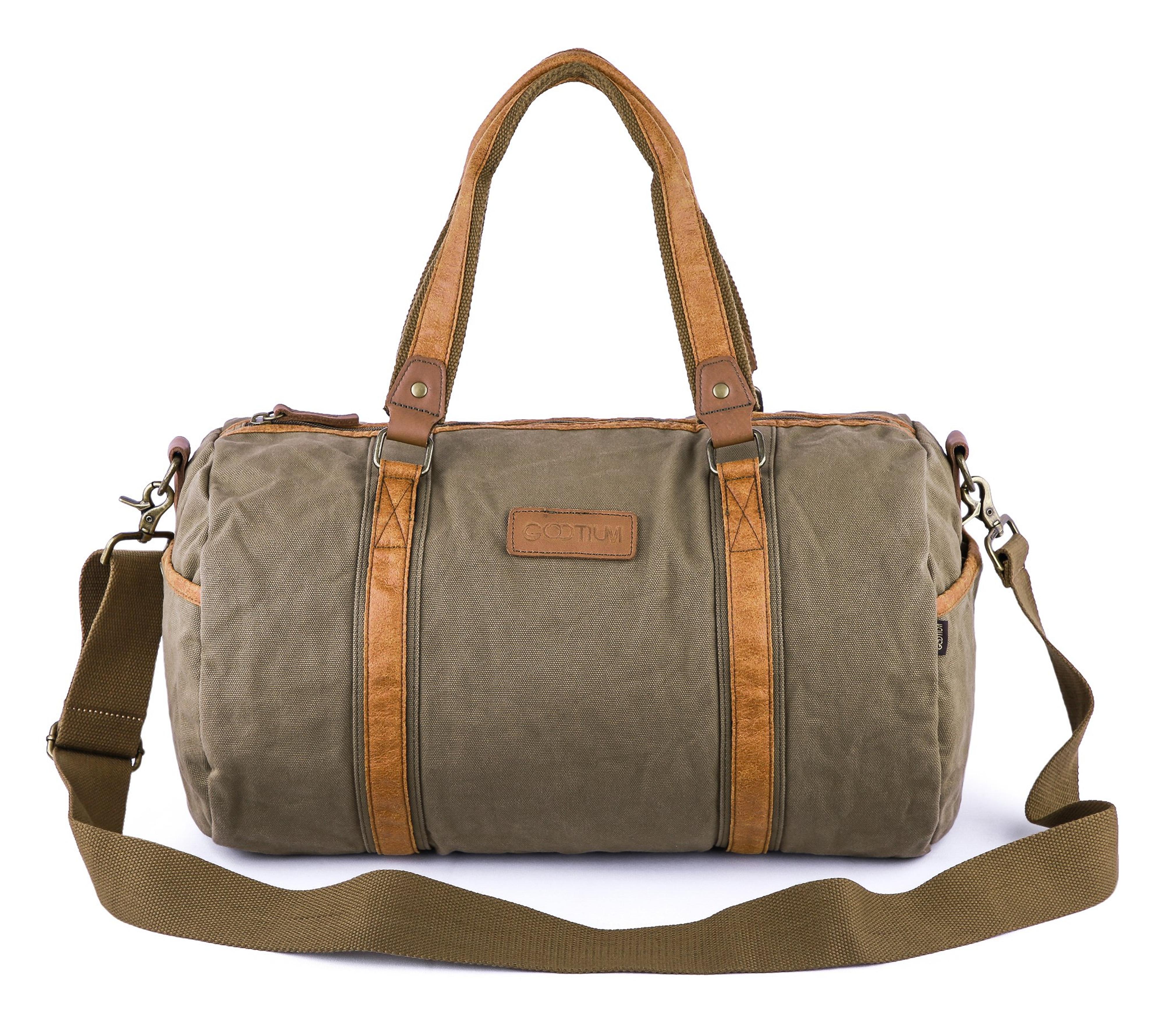 Gootium Thick Canvas and Leather Traveling Sports Duffle