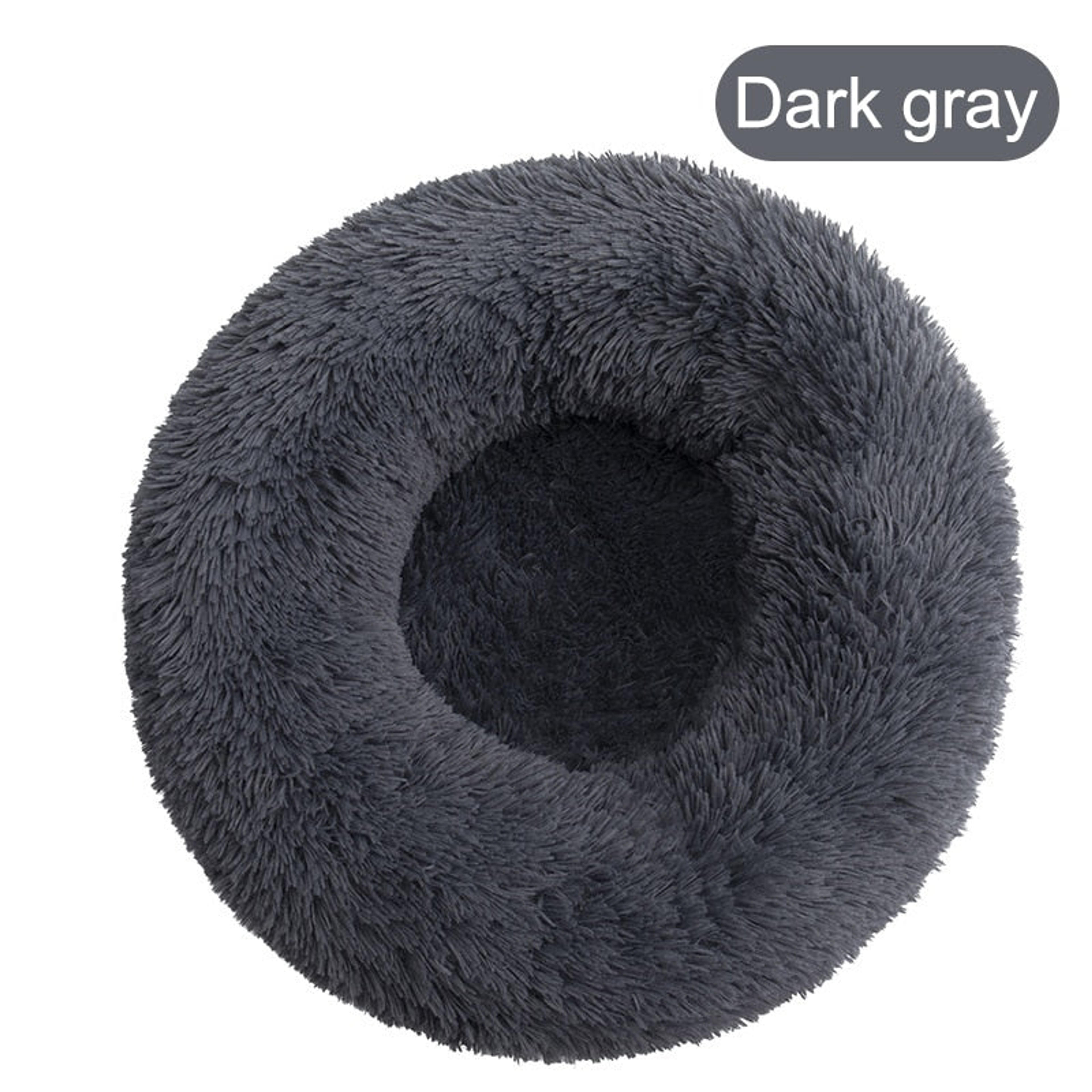 FurGrip™ Donut Pet Bed - Dark Gray / Diameter 60cm