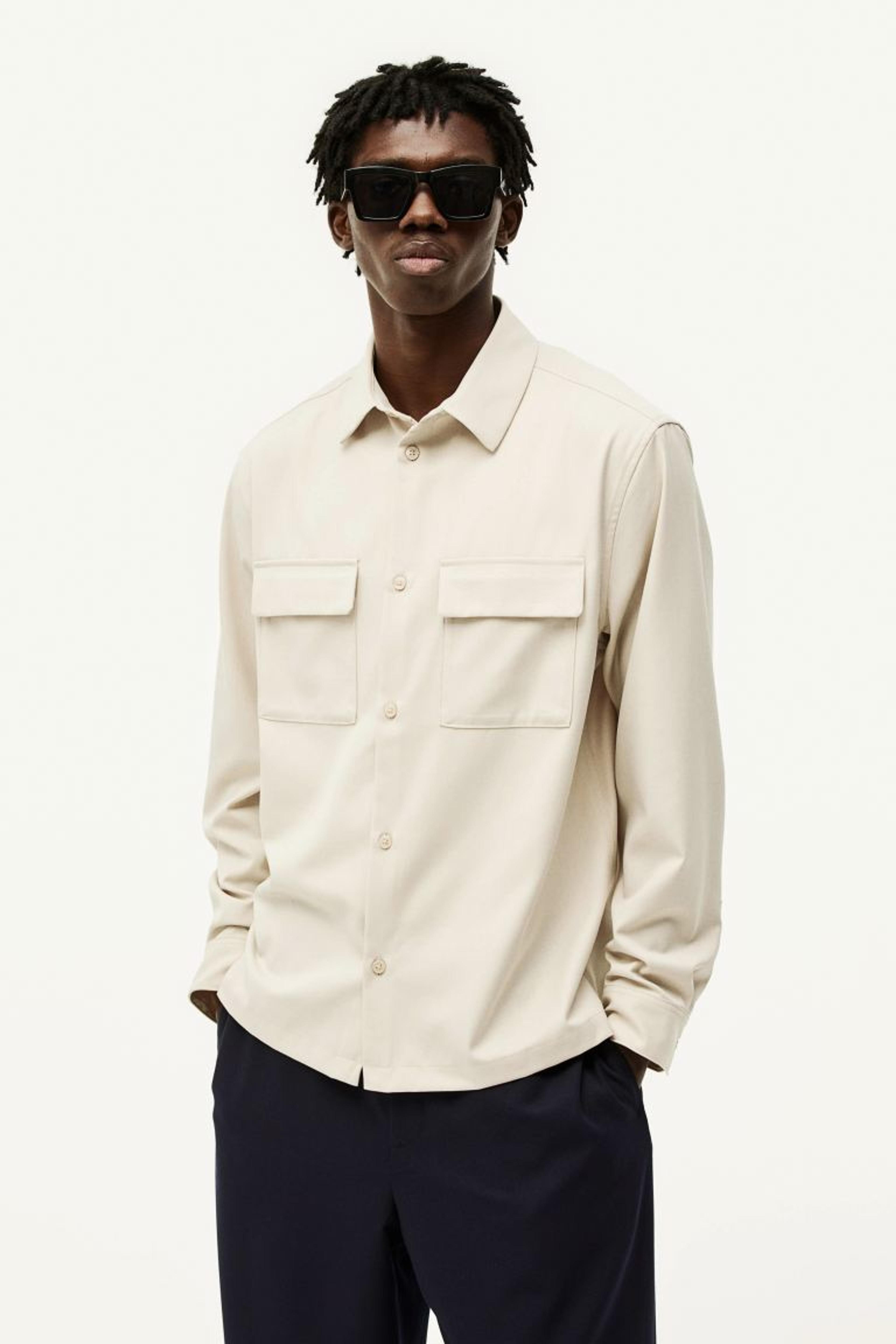 Regular Fit Twill overshirt - Beige - Men | H&M IN