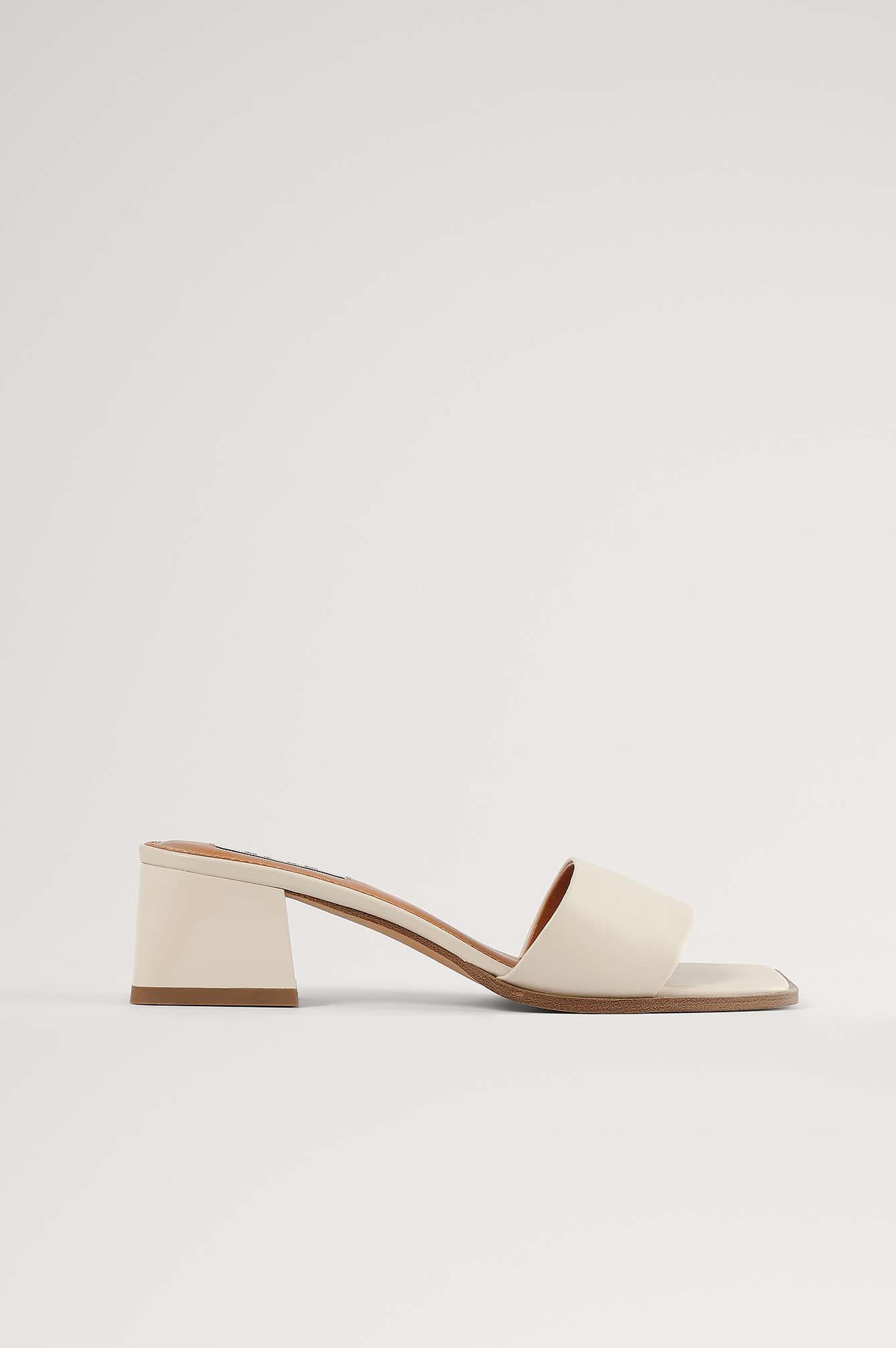 Basic Block Heel Mules Beige | na-kd.com