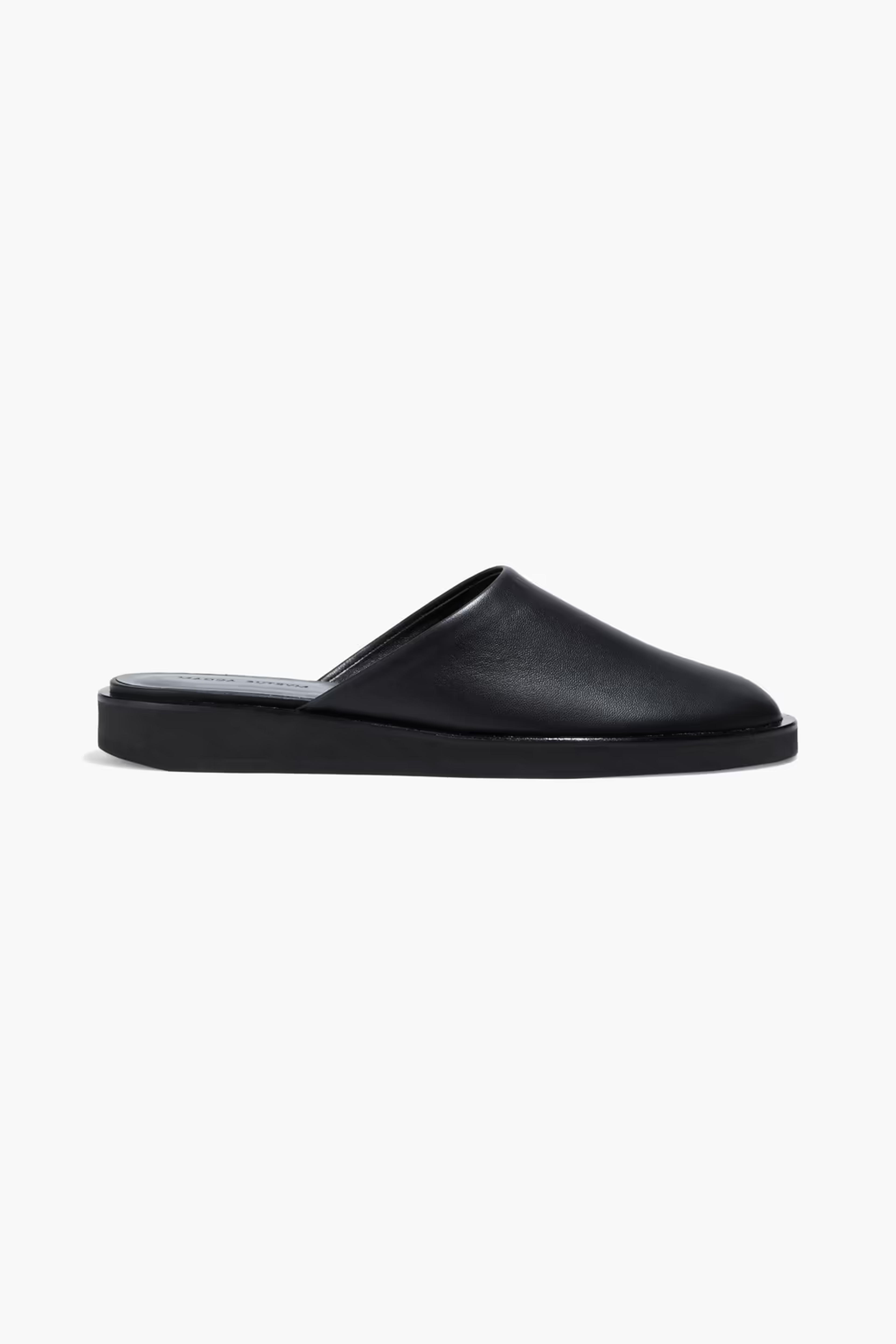 Black Leather slippers | Sale up to 70% off | THE OUTNET | MAGDA BUTRYM | THE OUTNET