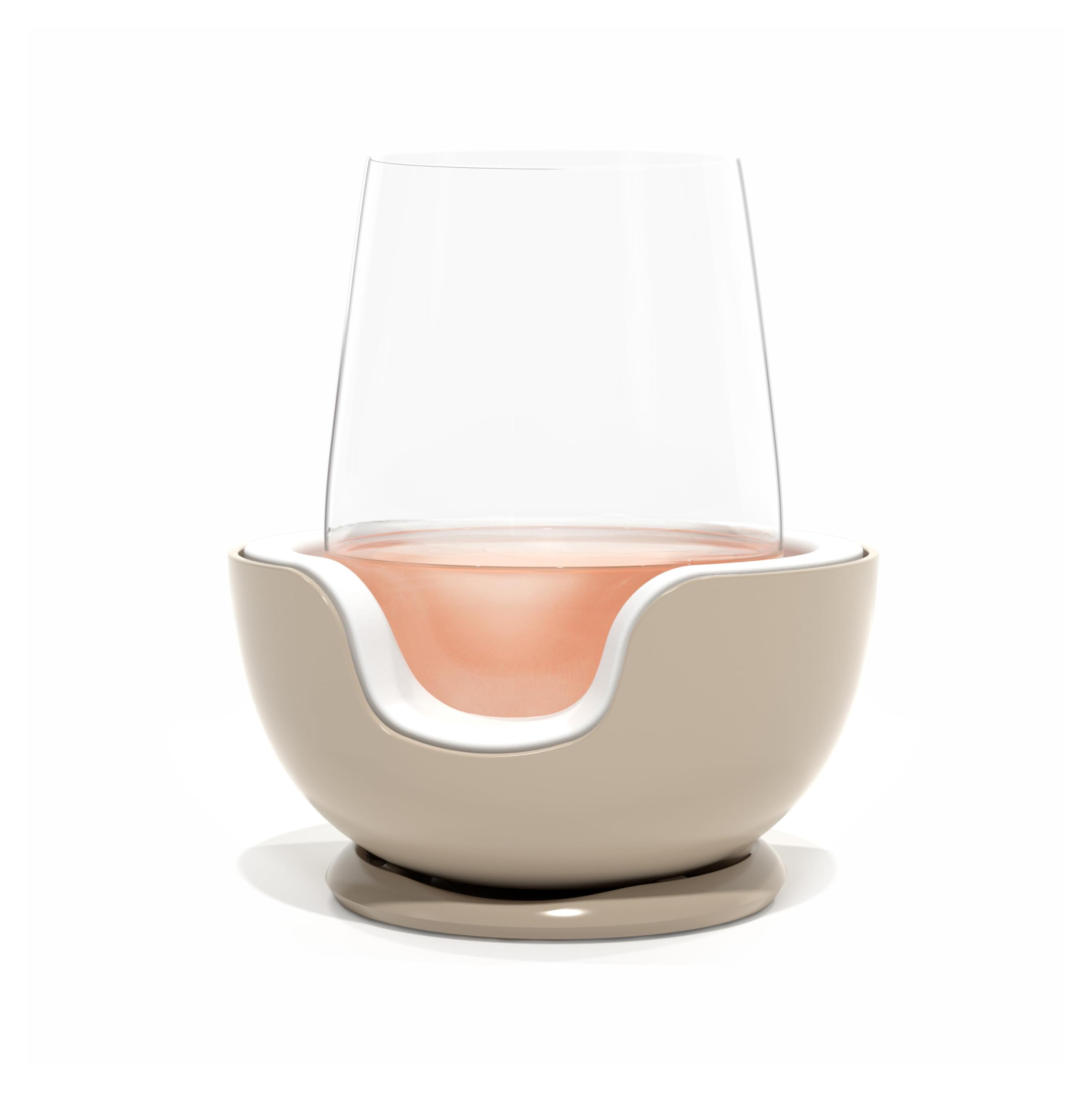 Amazon.com: VoChill Stemless Wine Glass Chiller | Keep the Chill In Your Glass | New Wine Accessory | Separable & Refreezable Chill Cradle | Actively Chills Stemless Glassware | Sand, Single Stemless: Home & Kitchen