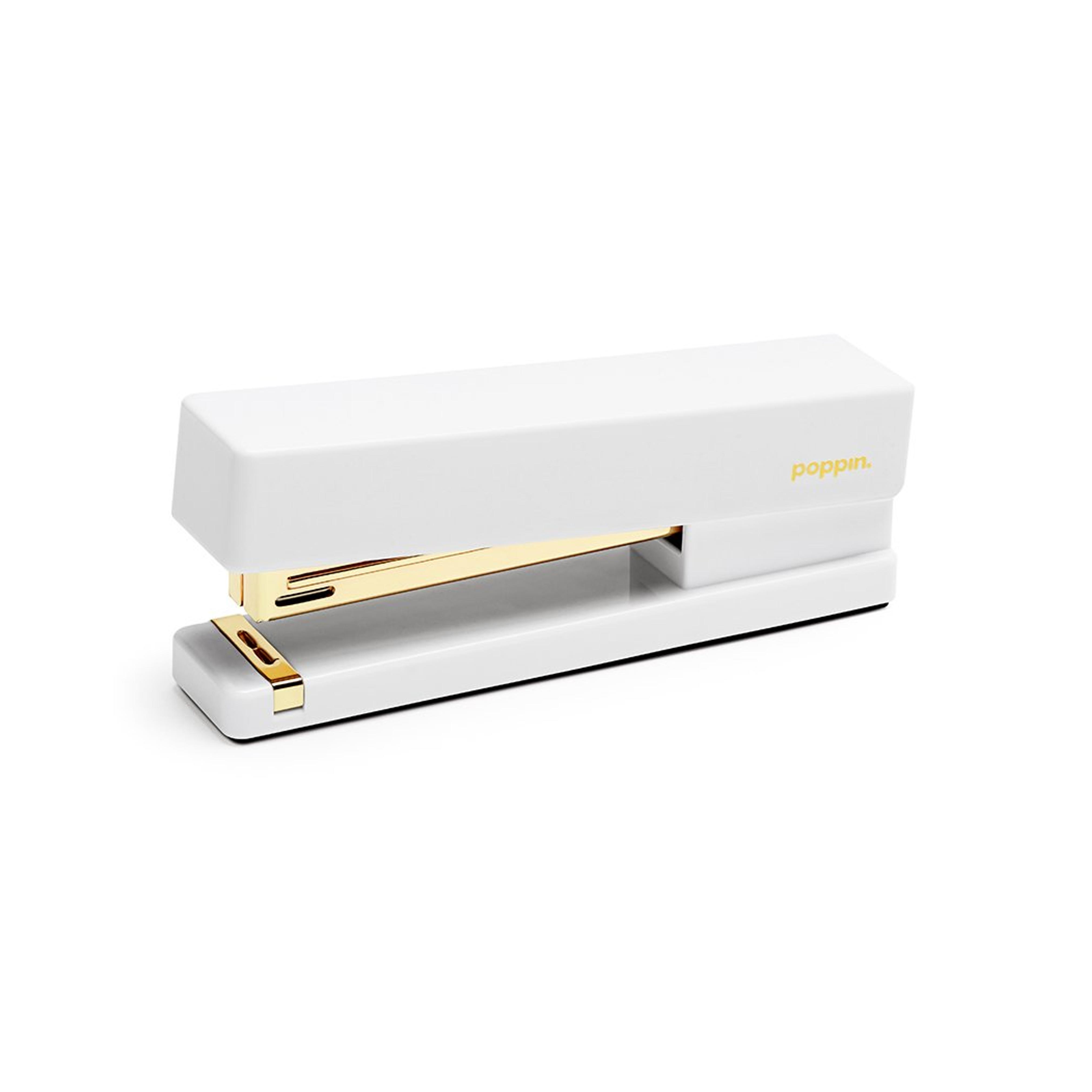 Poppin White + Gold Stapler