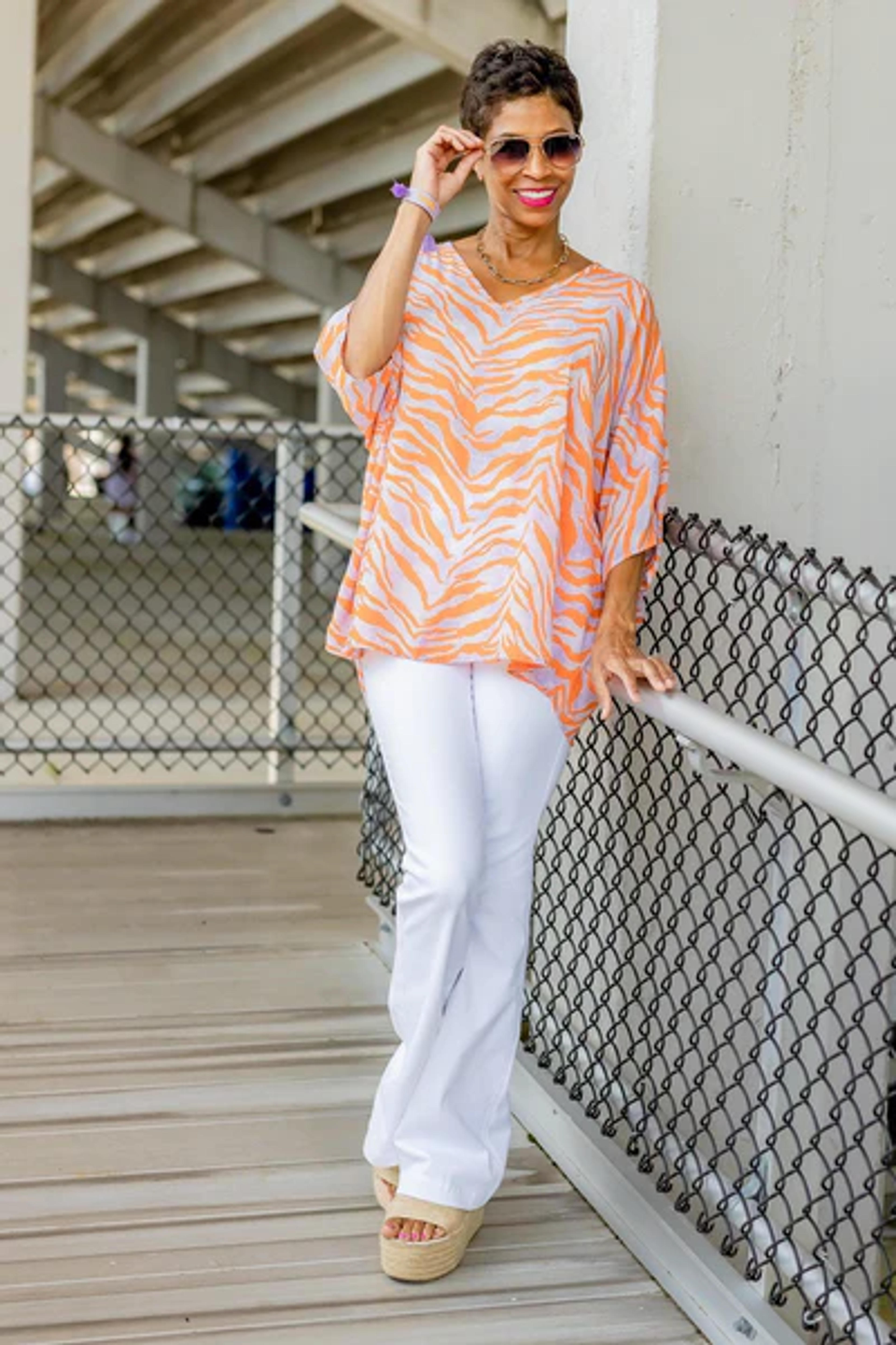 Meant to Be Clemson Tiger Print Oversized Top | L. Mae Boutique