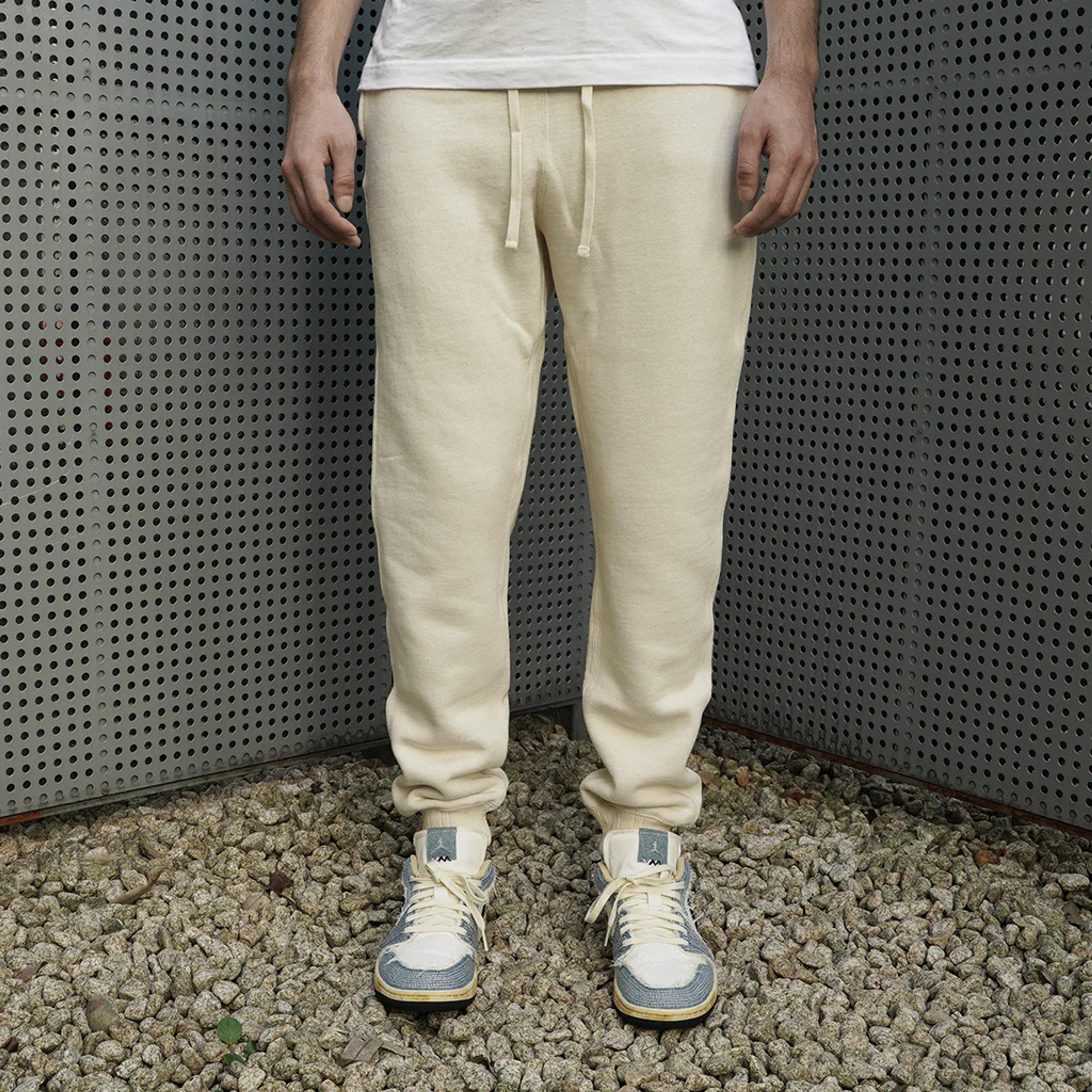 Fullcount Zimbabwean "Mother Cotton" Sweatpants (Ecru) - Okayama Denim