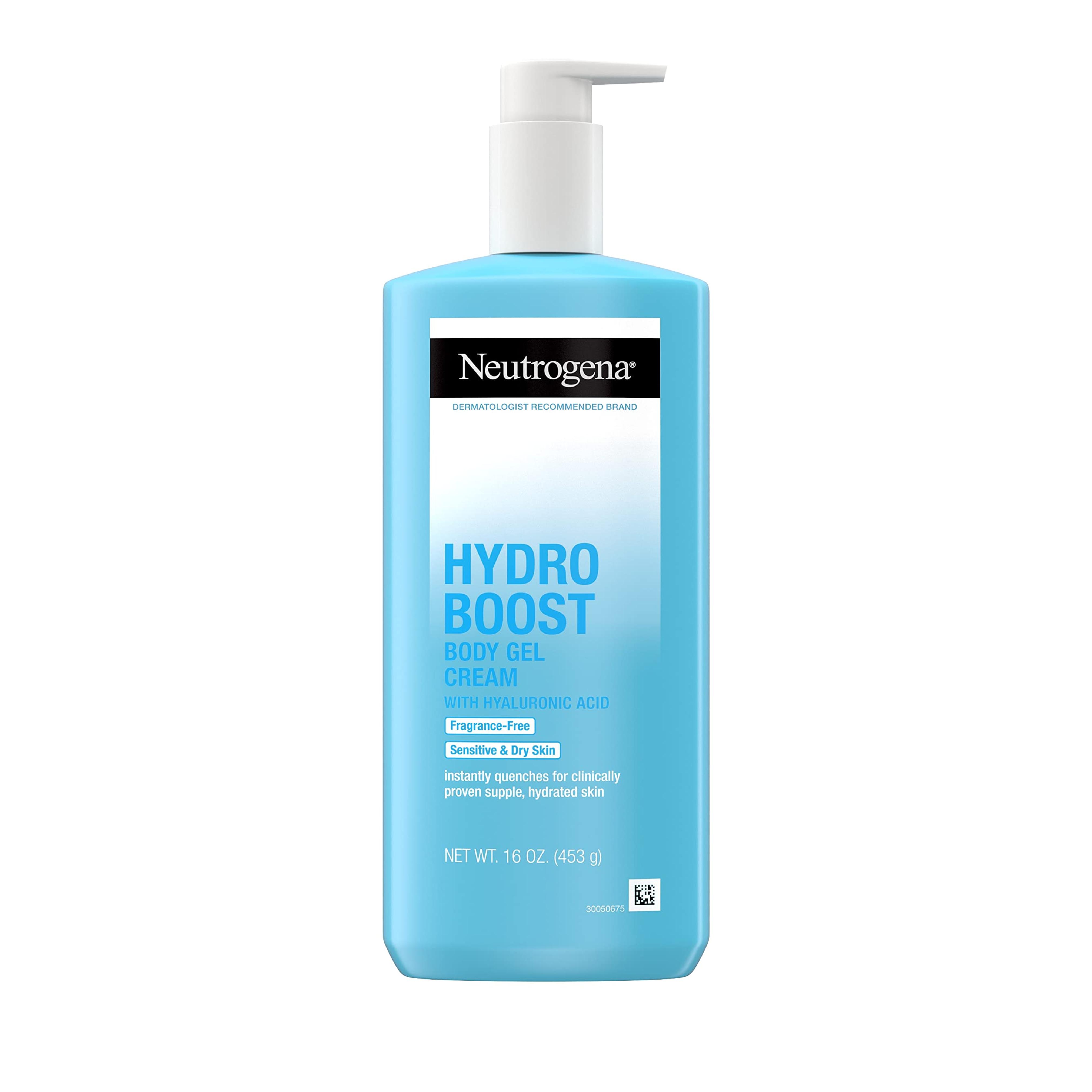 Amazon.com : Neutrogena Hydro Boost Body Gel Cream Moisturizer with Hyaluronic Acid, Hydrating Lotion For Sensitive Skin, Fragrance Free, 16 oz : Beauty & Personal Care