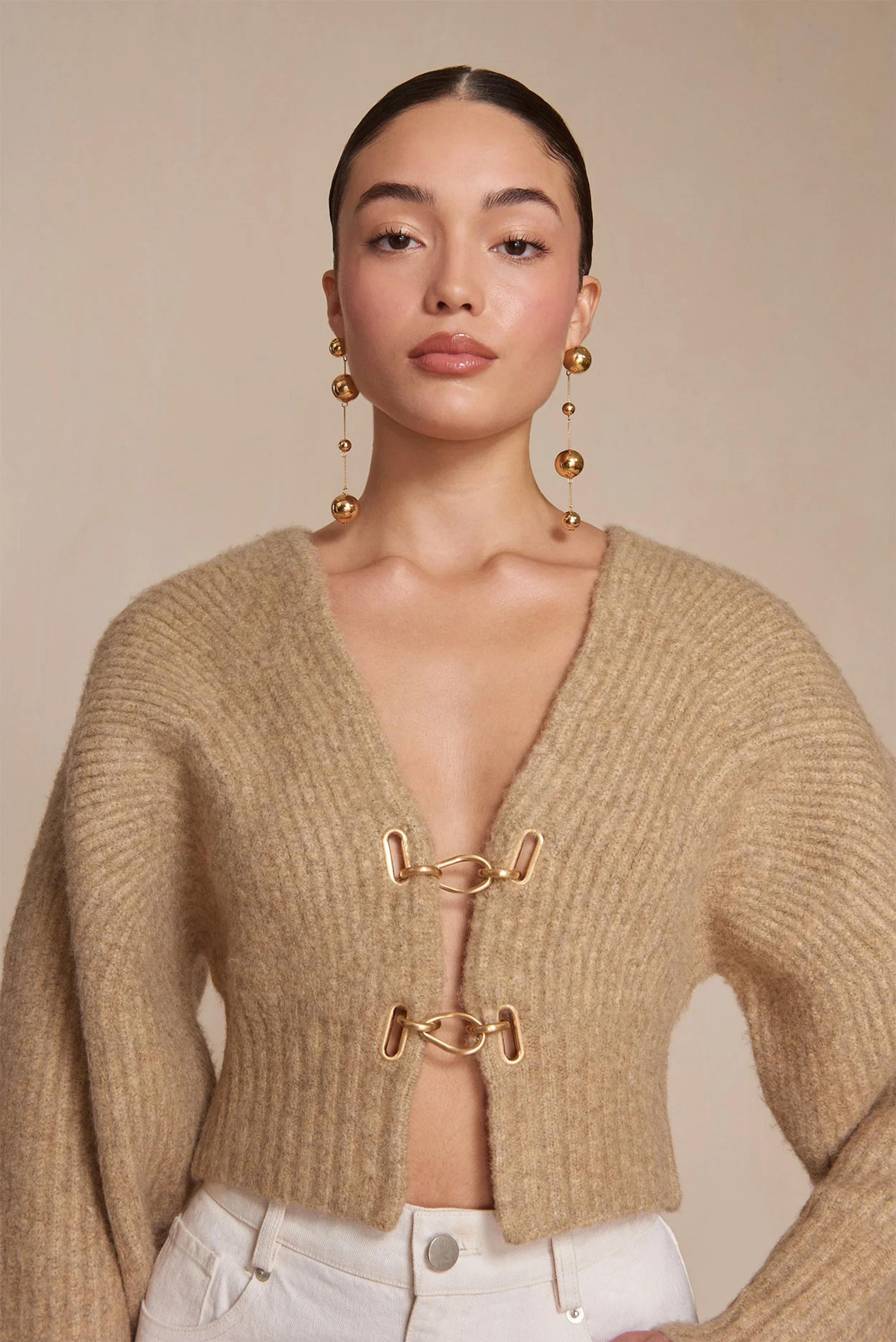 CASELLA KNIT CARDIGAN - CHAMPAGNE – CULT GAIA