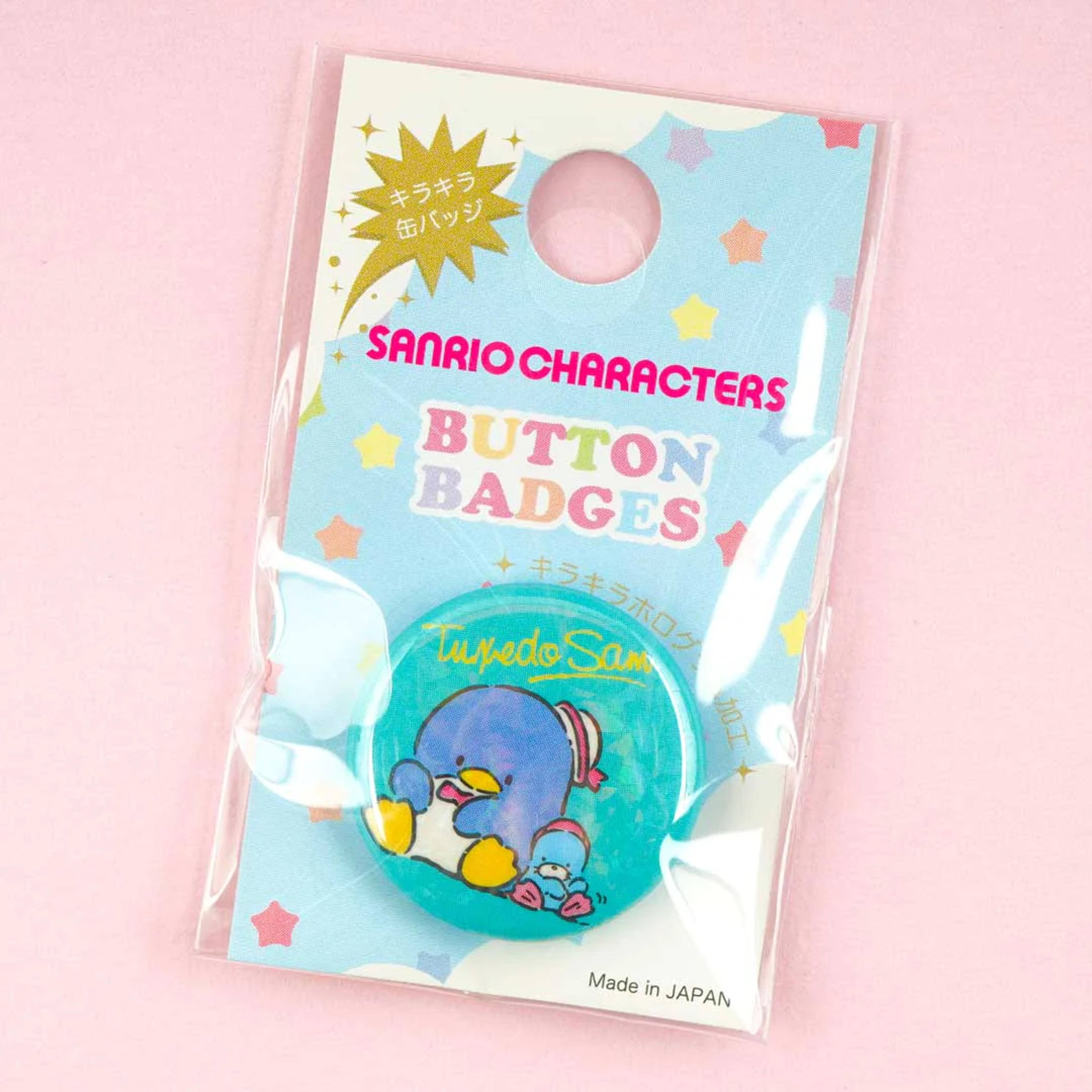 Tuxedosam & Chip Glitter Badge – Blippo Kawaii Shop