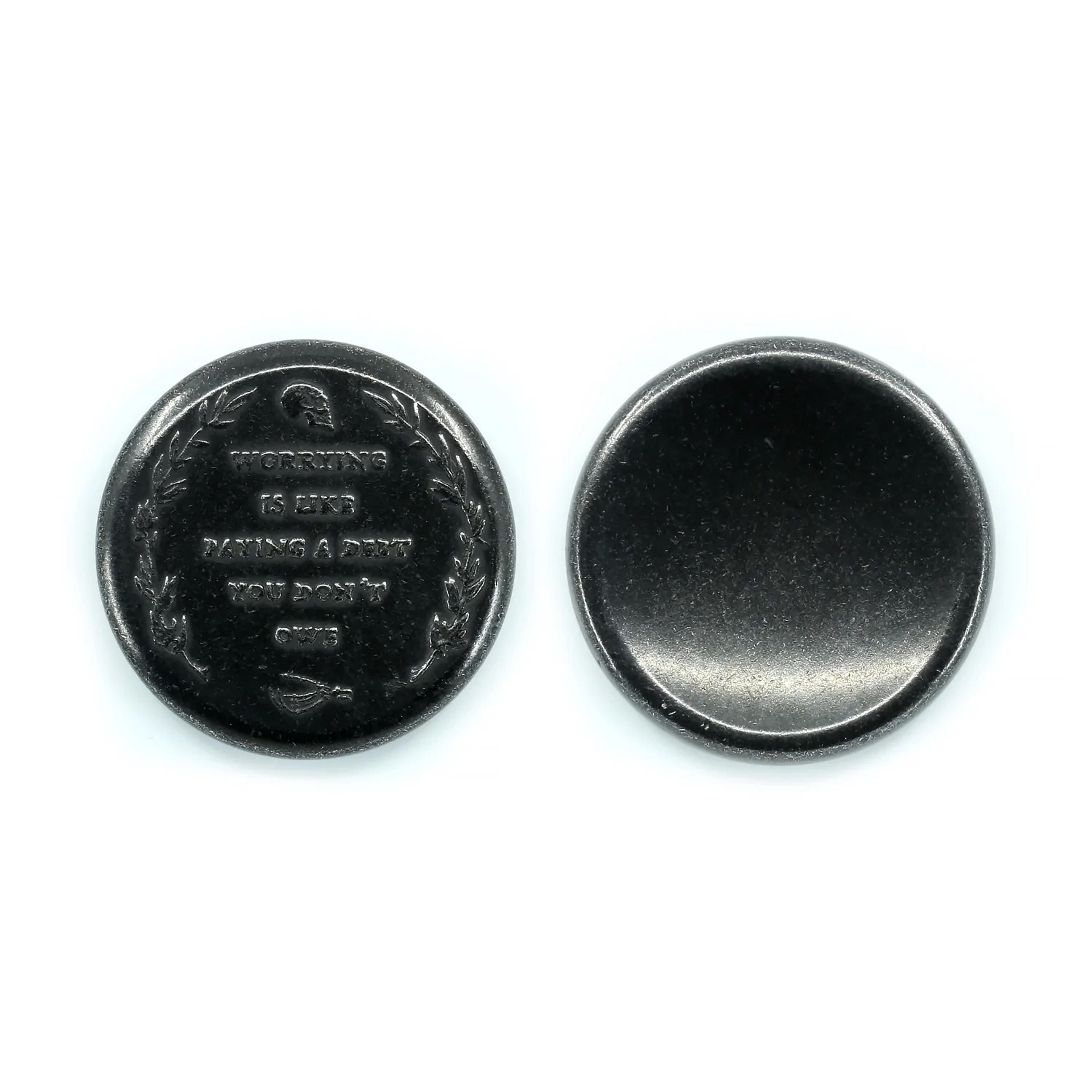 O2 Worry Coin - Blackened Iron