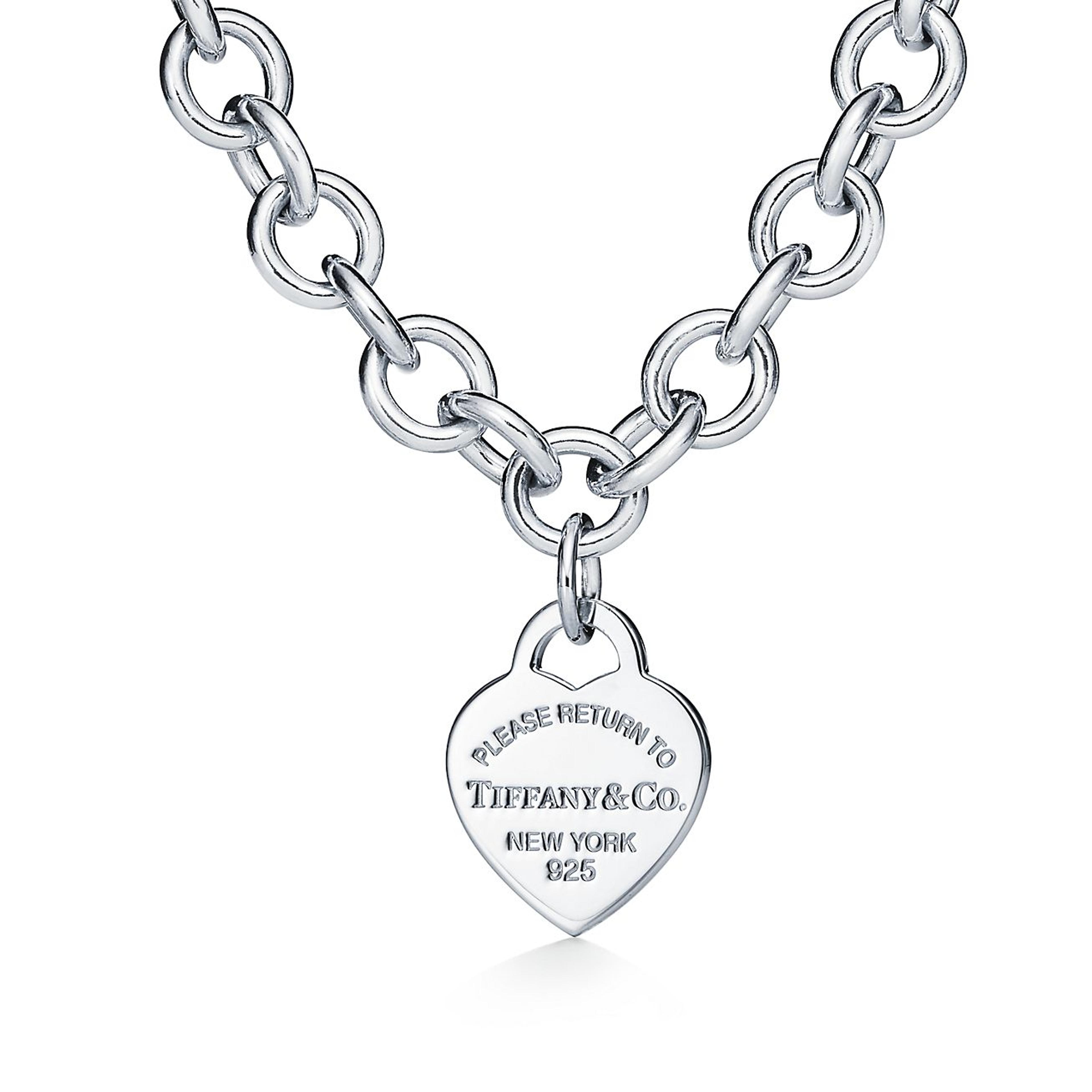 Return to Tiffany® Heart Tag Chain Link Necklace in Silver