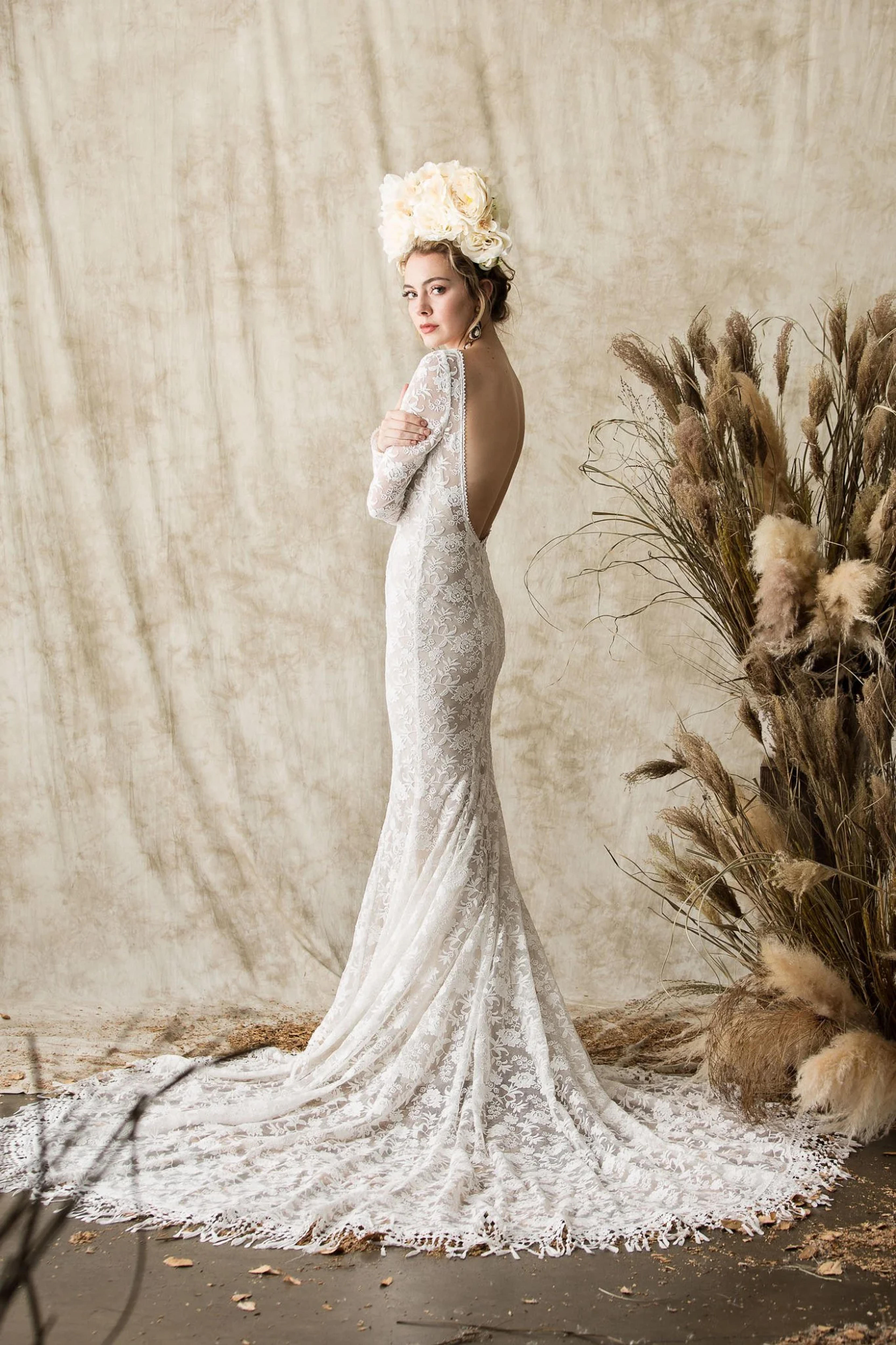 Elisabeth Long Sleeved Wedding Dress | Dreamers and Lovers