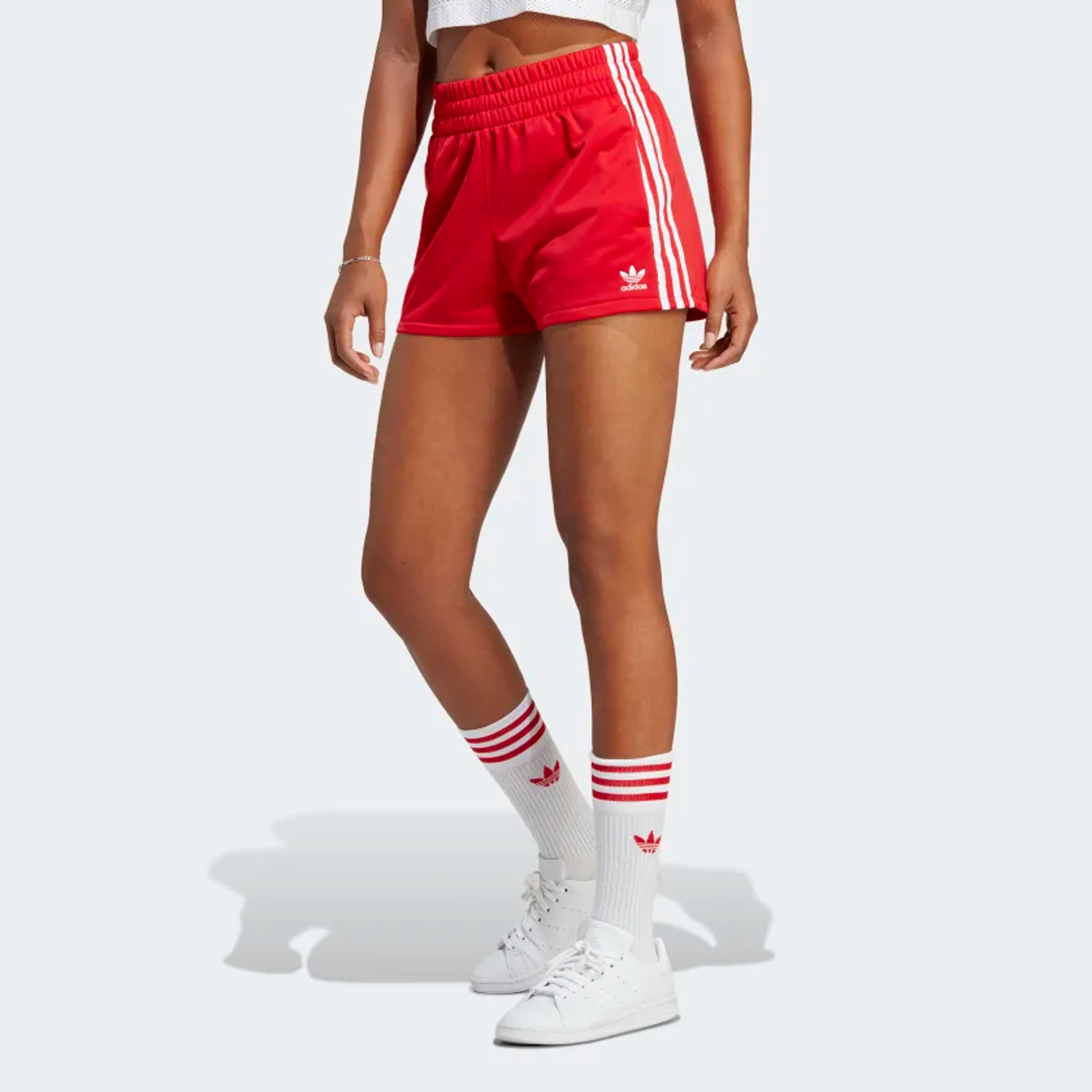 adidas Adicolor 3-Stripes Shorts - Red | Women's Lifestyle | adidas US
