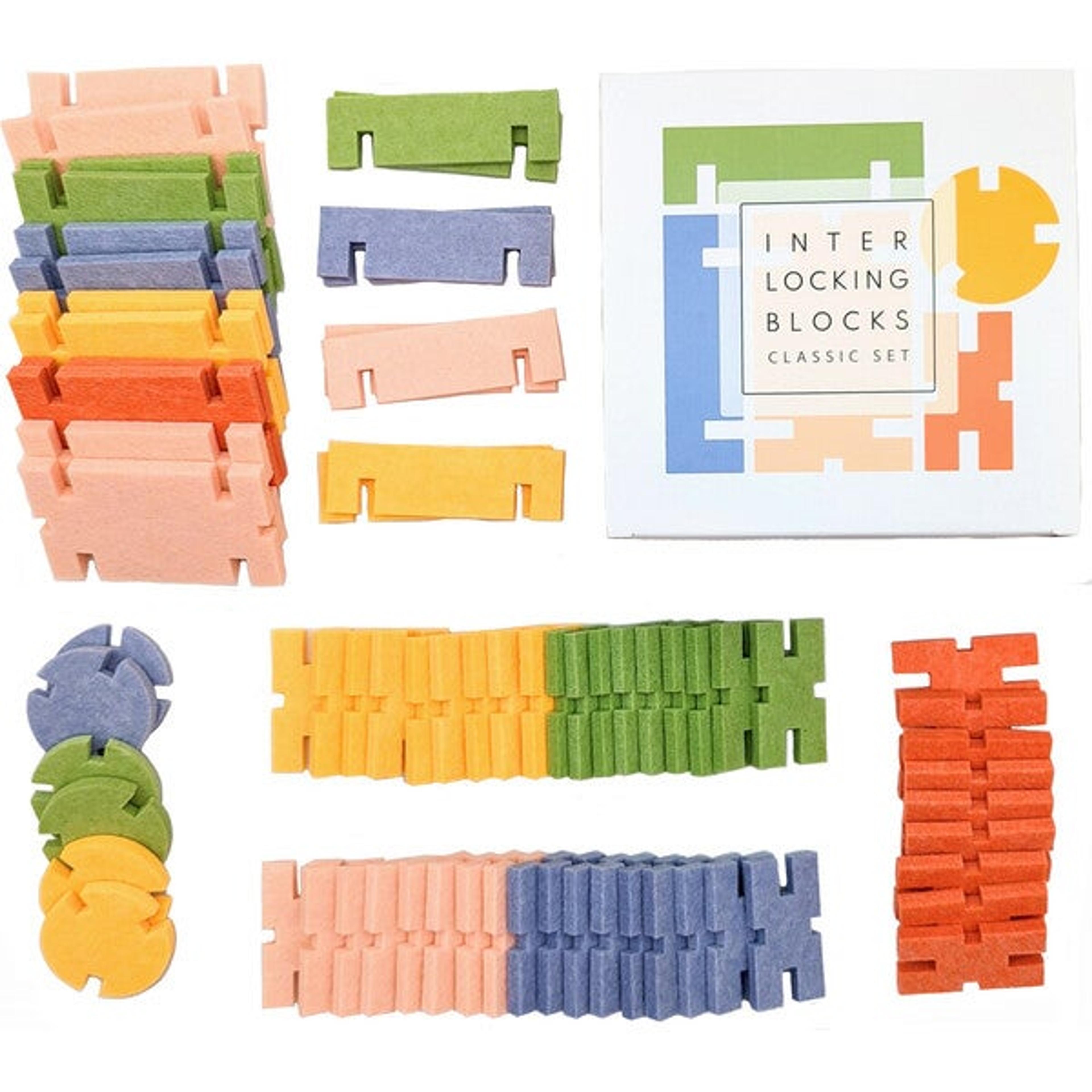 Interlocking Blocks, Classic Set - Lowercase Toys Blocks, Sorters & Stackers | Maisonette